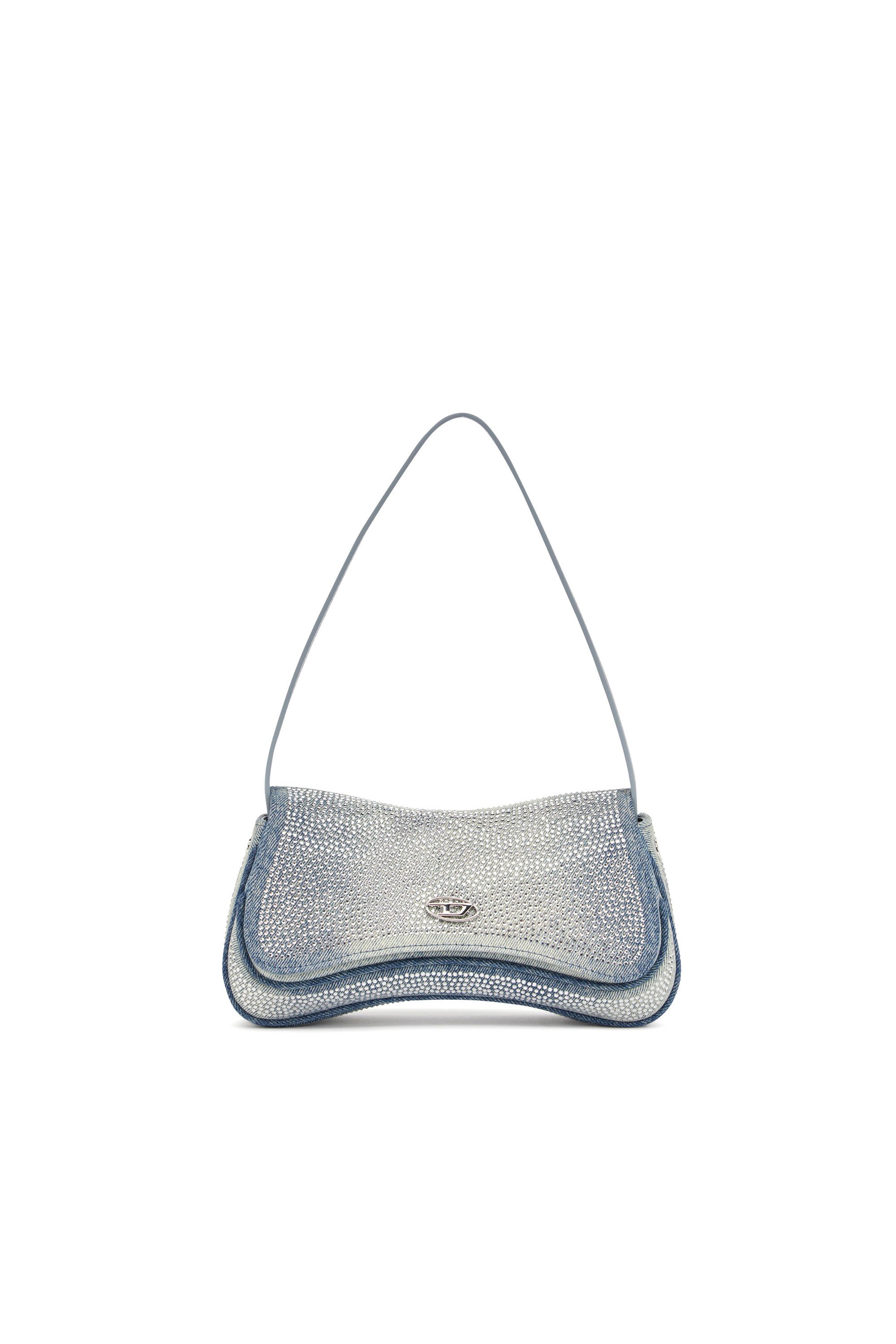 Diesel - PLAY CLUTCH, Female's Play-Crystal clutch in solarised denim in ライトブルー - 5