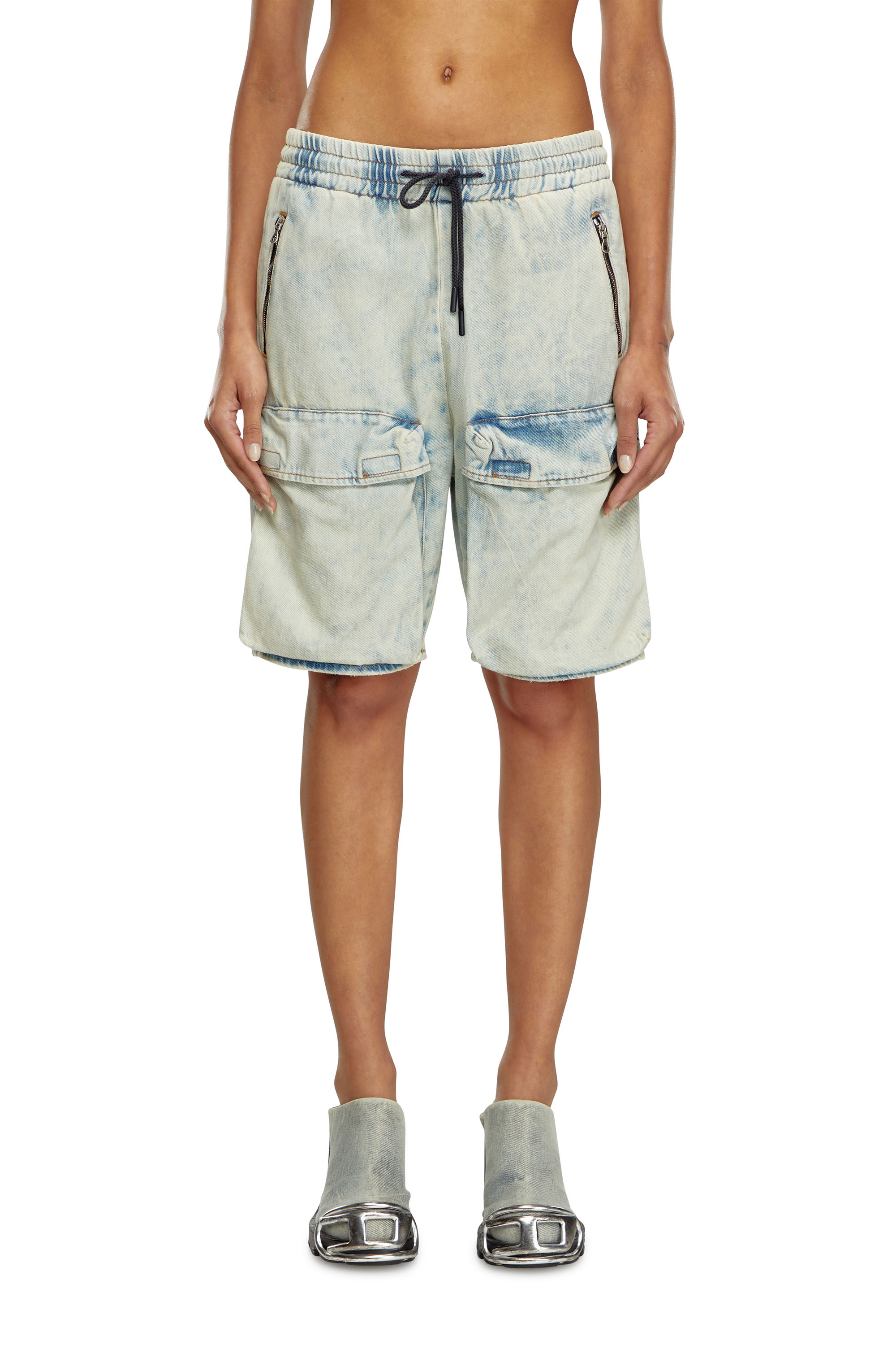 Diesel - D-RIDE-S, Female's Denim cargo shorts in ライトブルー - 1