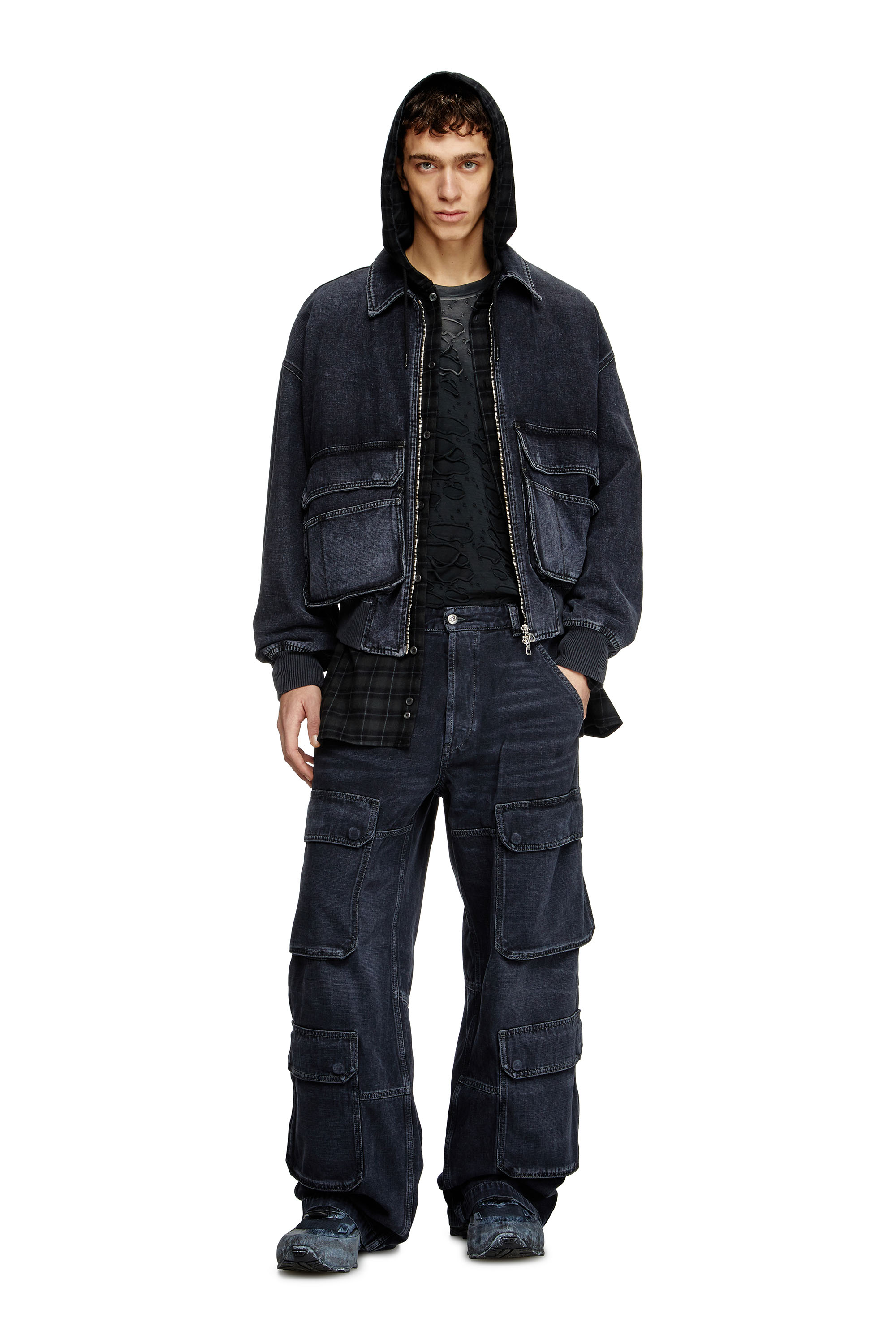 Diesel - Male's Relaxed Jeans D-Touch 007Z9, ブラック/ダークグレー - 2