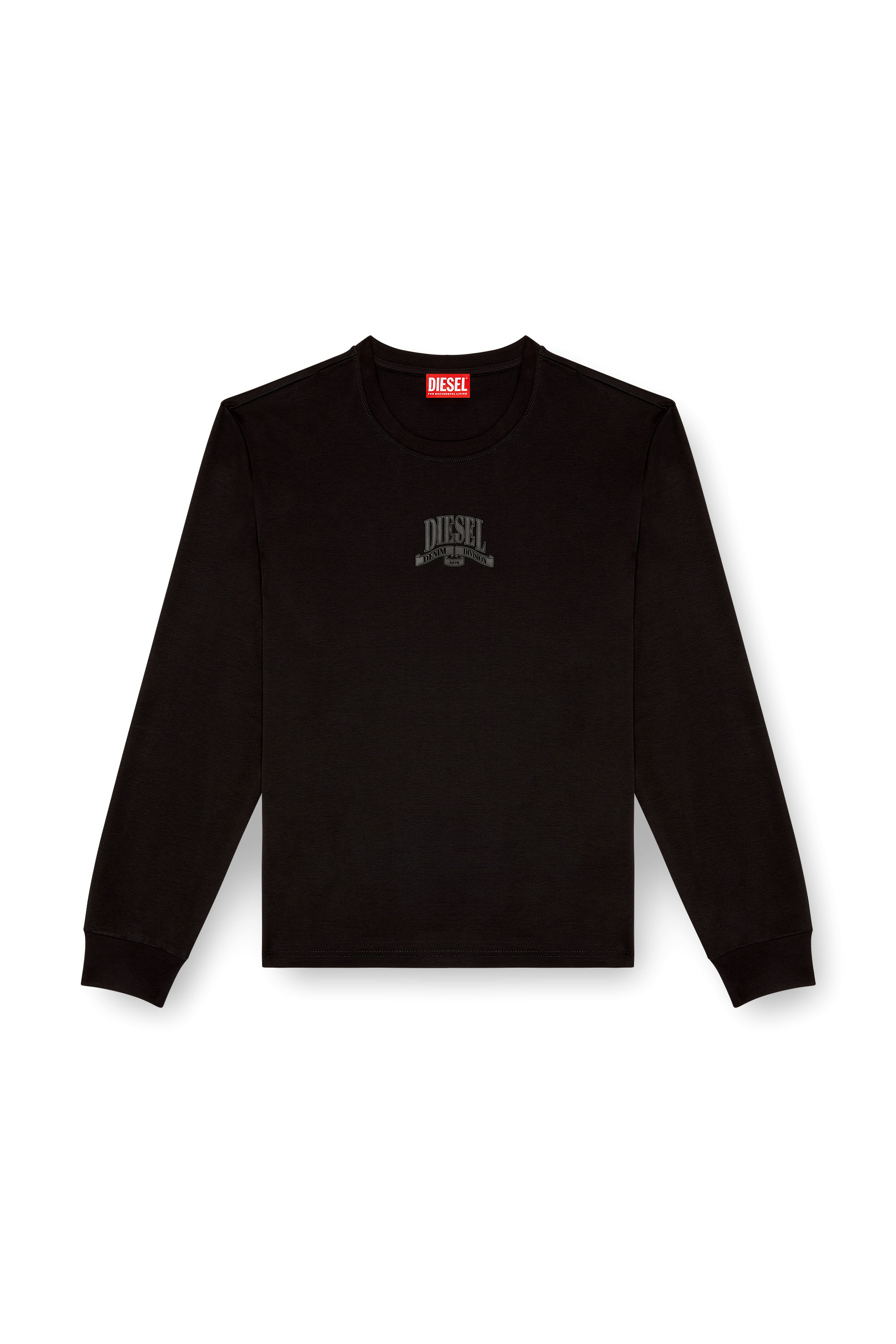 Diesel - T-MADJUST-LS-K1, Male's Long-sleeve T-shirt with tonal print in ブラック - 3