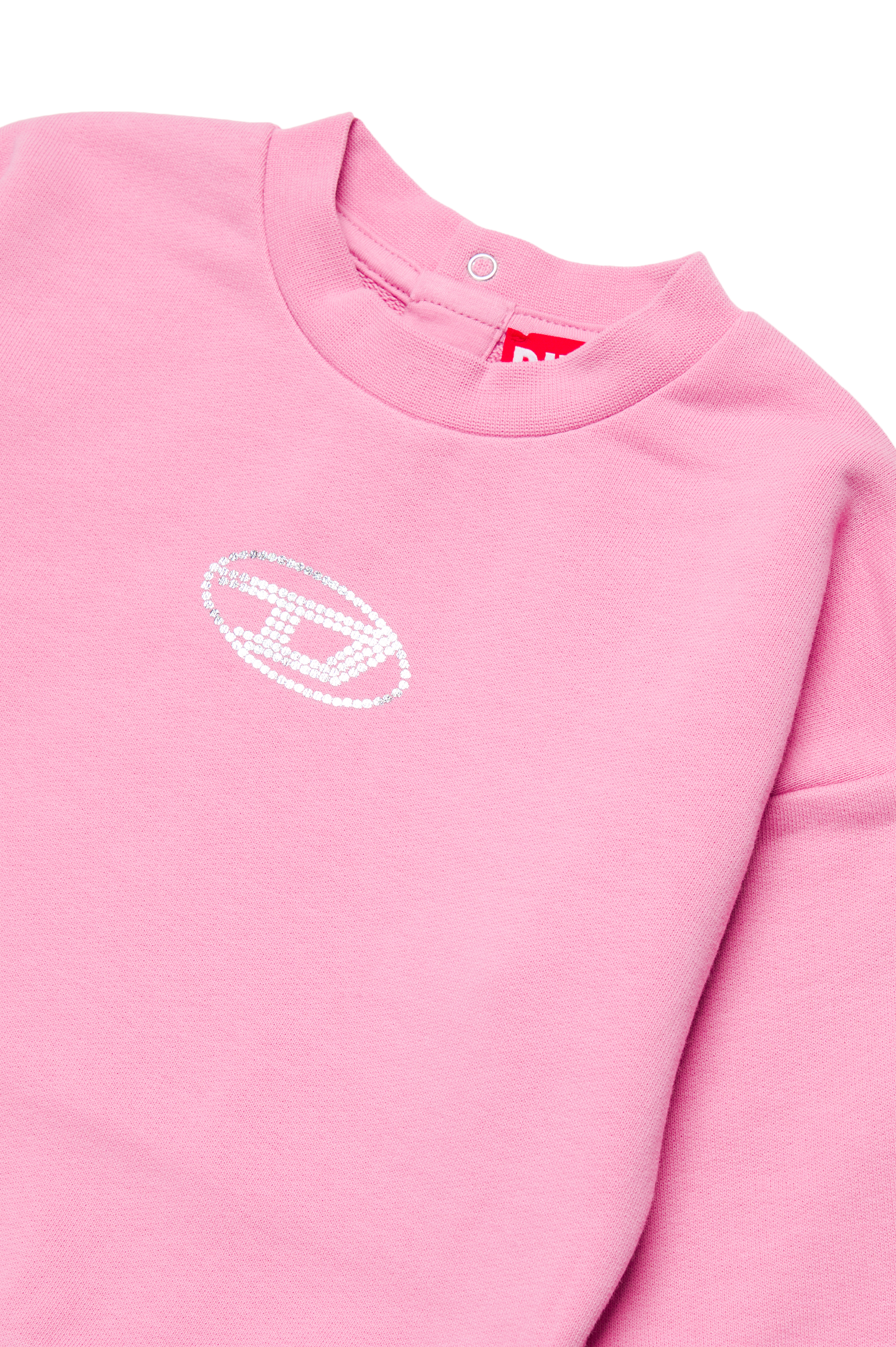 Diesel - STILTYB, Female Sweatshirt with crystal Oval D logo in ピンク - Image 3