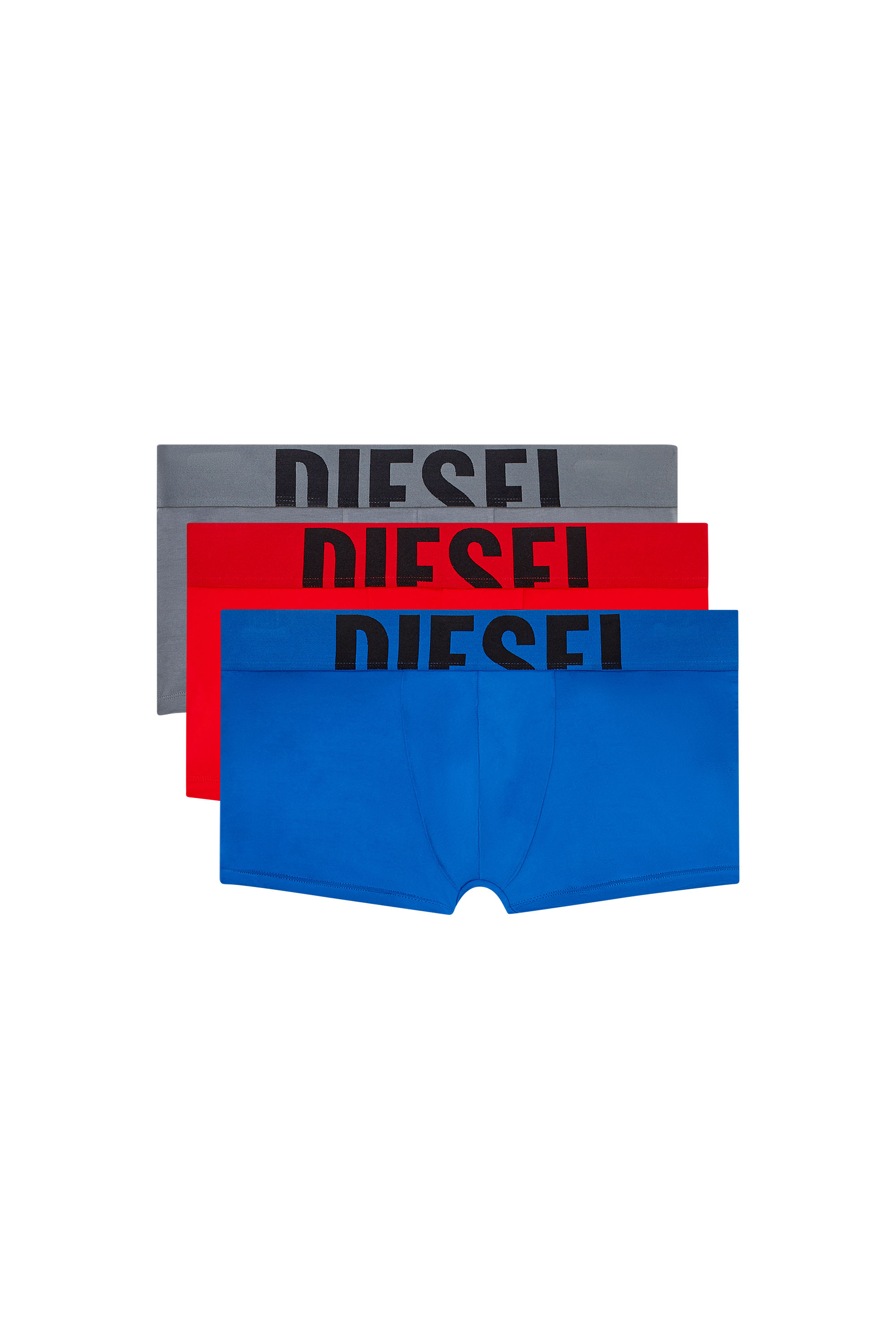 Diesel - UMBX-DAMIENTHREEPACK-5.5EL, Male's Three-pack boxer briefs in stretch cotton in レッド/グレー - 1