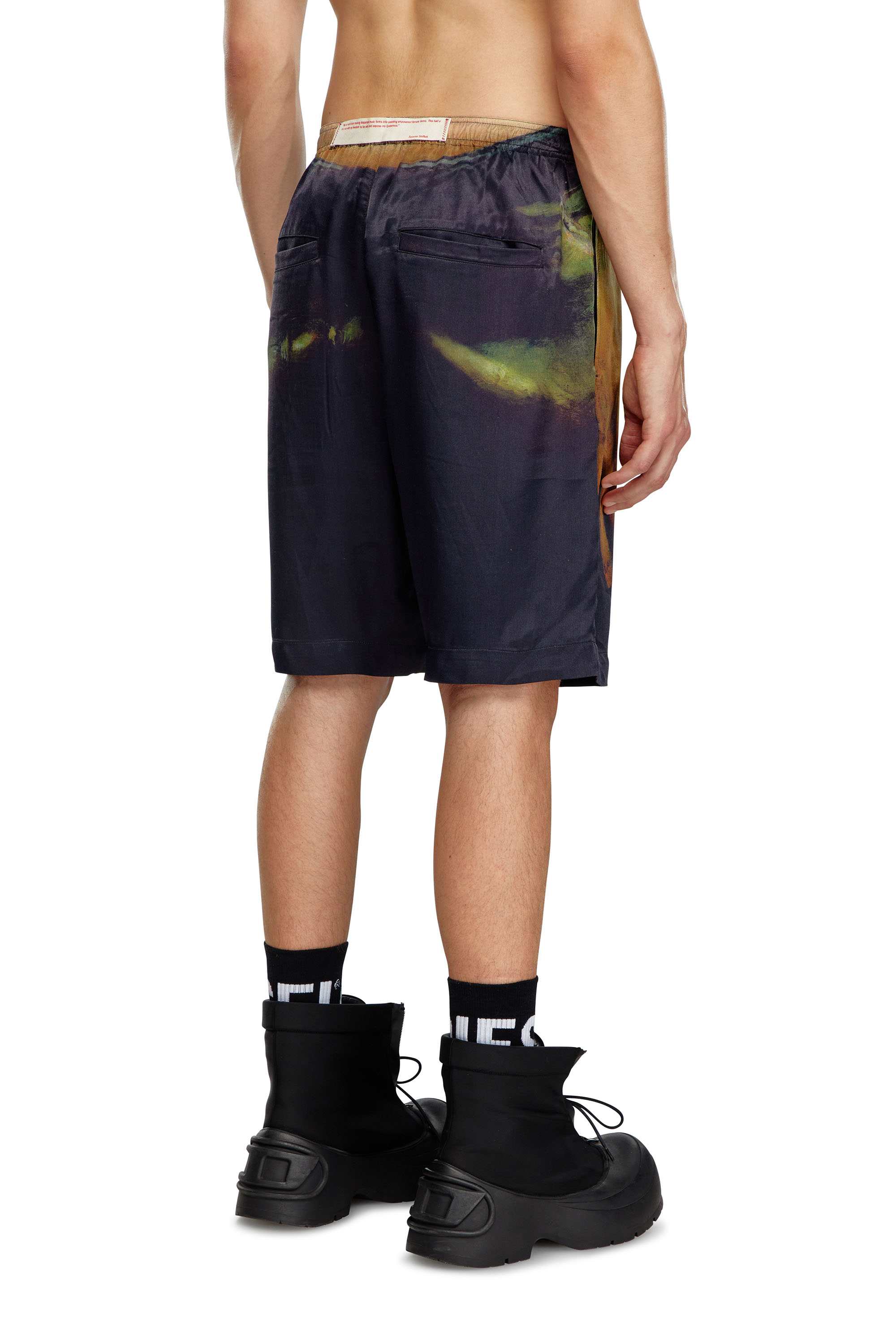 Diesel - PR-P-TOLL-SHO-SS, Unisex's Viscose shorts with all-over print in ブラック - 3