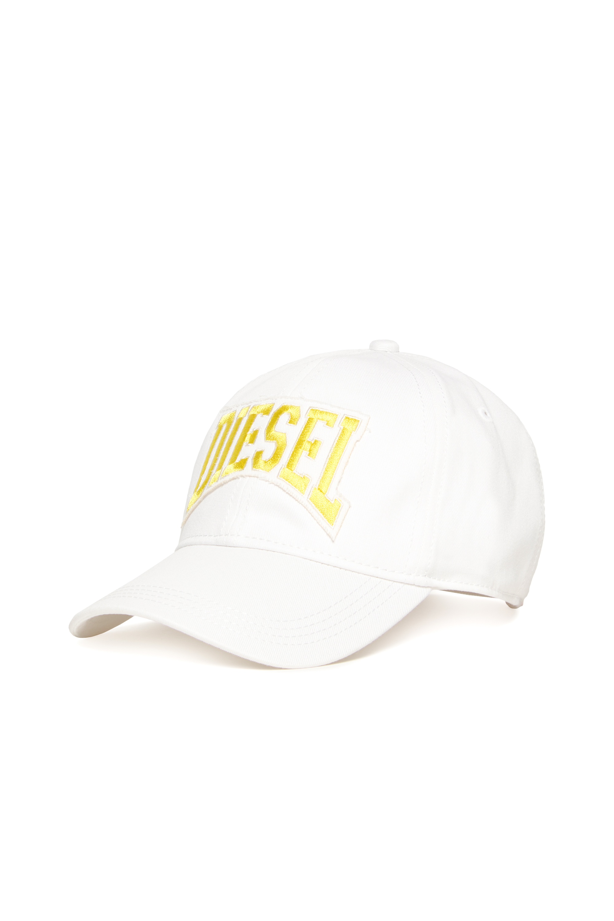 Diesel - FCGUS, Male's Baseball cap with logo-embroidered patch in ホワイト/イエロー - 1