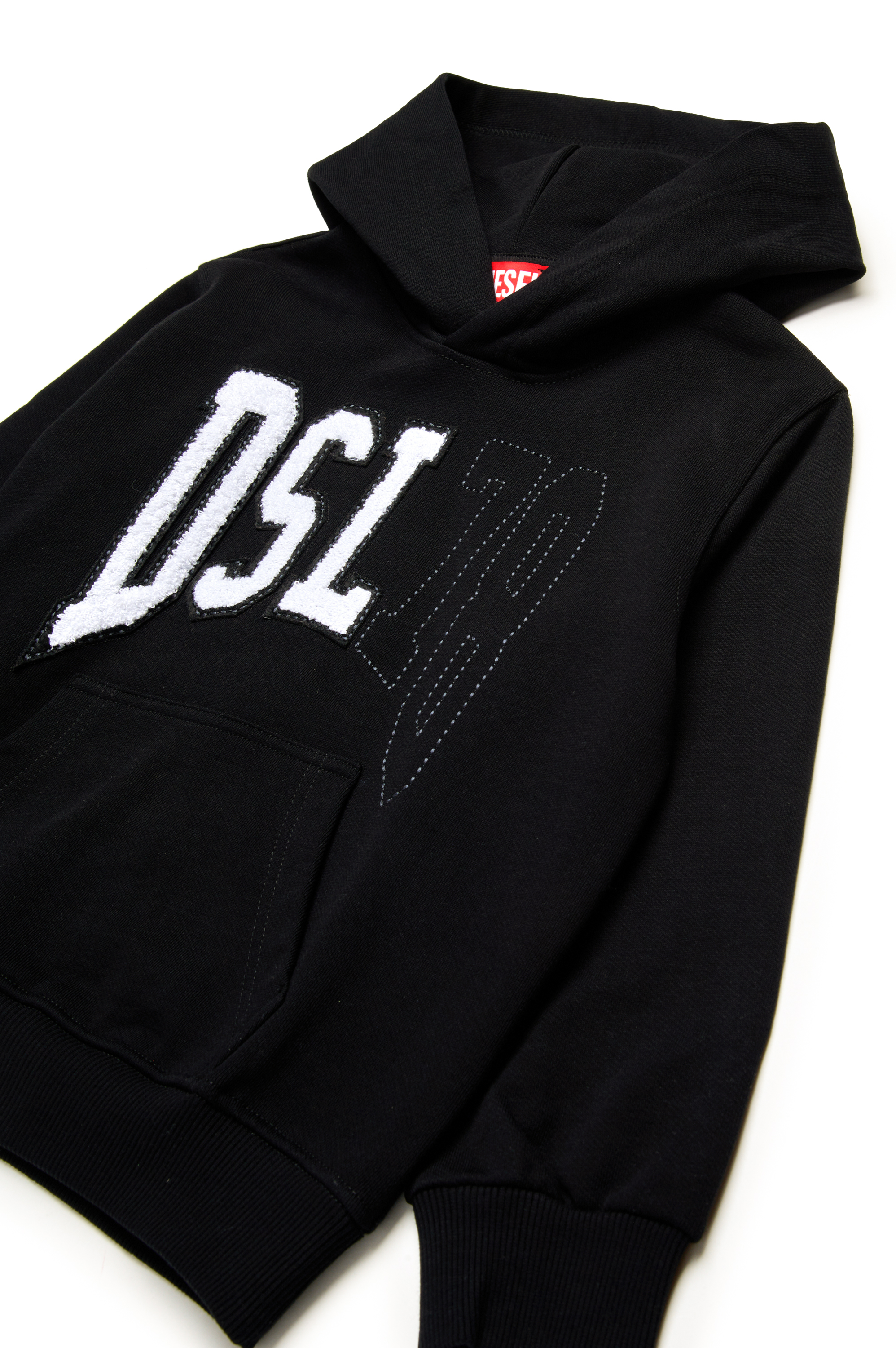 Diesel - SBOXTHOOD OVER, Male's Hoodie with collegiate DSL 78 logo in ブラック - 3