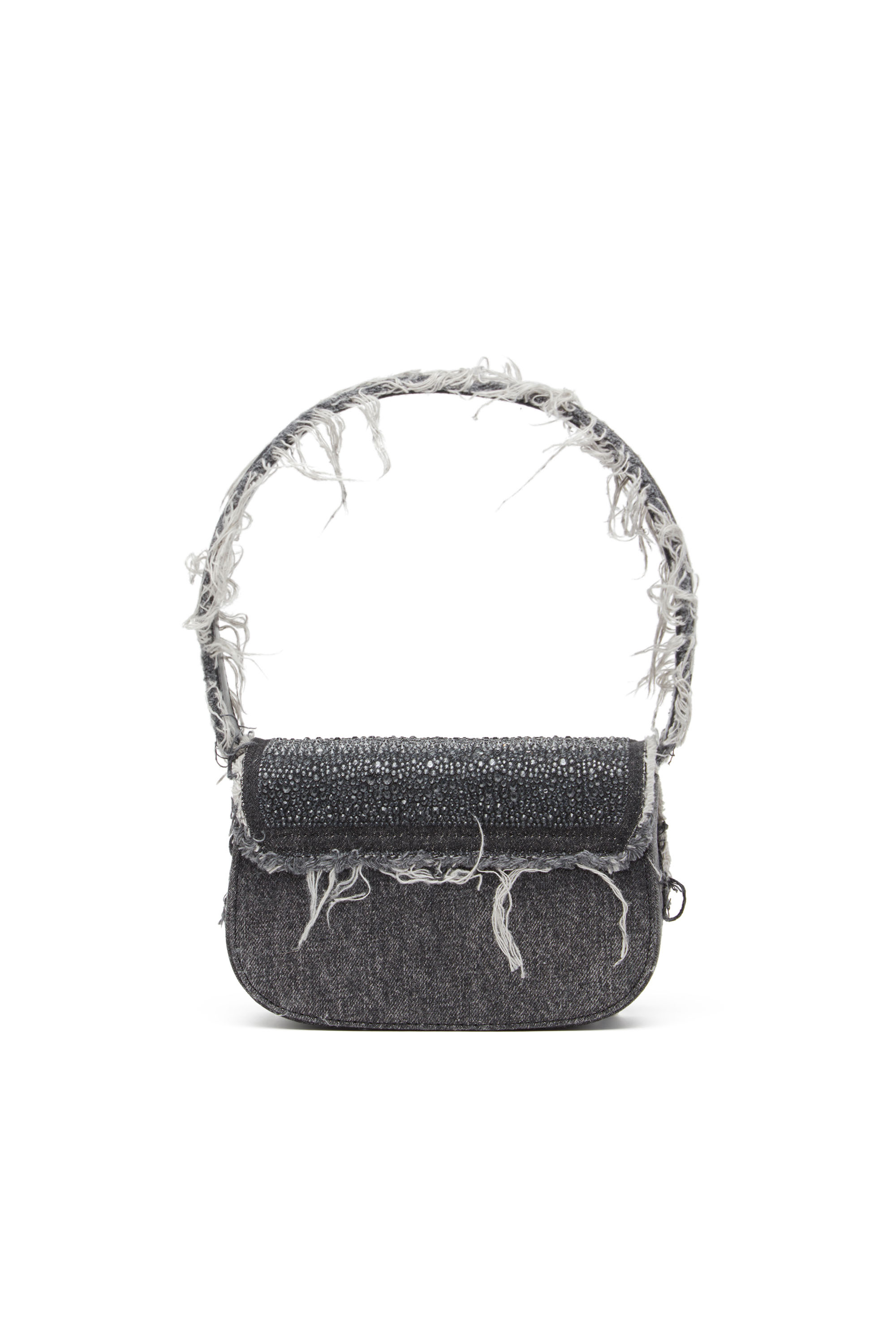 Diesel - 1DR, Female's 1DR-Iconic shoulder bag in denim and crystals in ブラック - 2