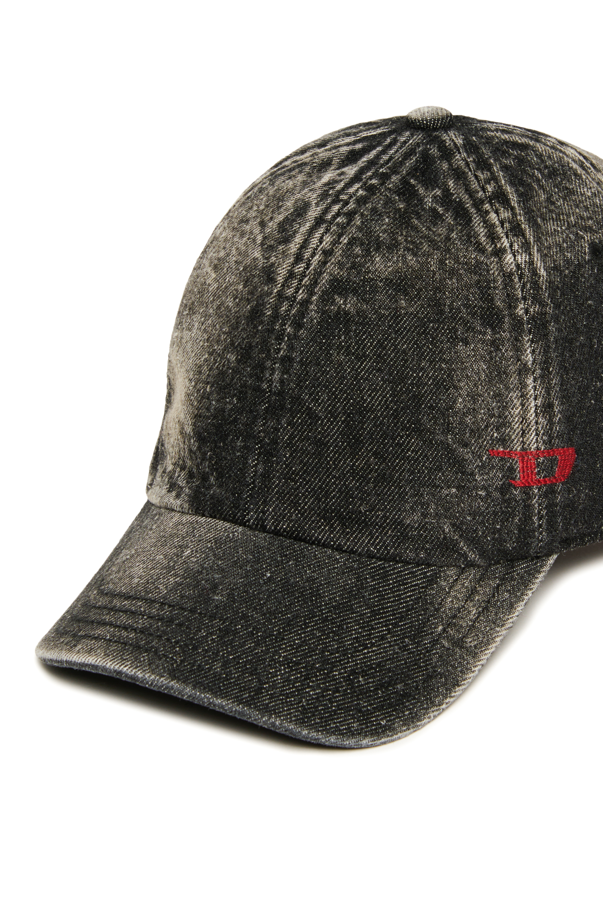 Diesel - FCLUPUS, Unisex's Faded denim baseball cap with D logo in ブラック - 3