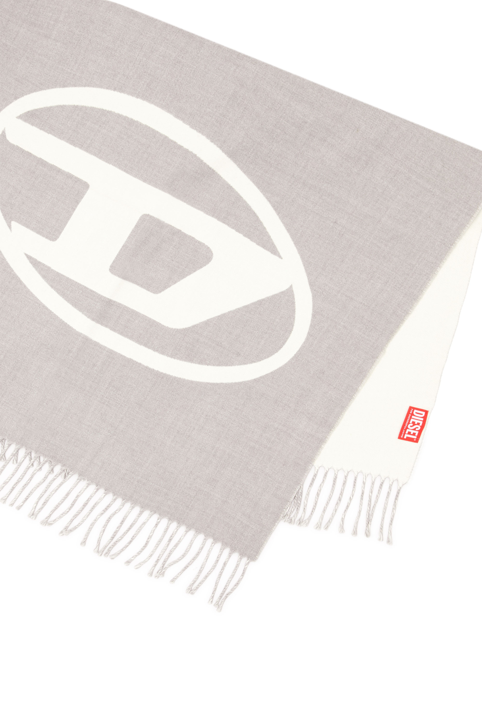 Diesel - S-TEVIE, Male's Reversible two tone wool scarf in ホワイト/グレー - 3