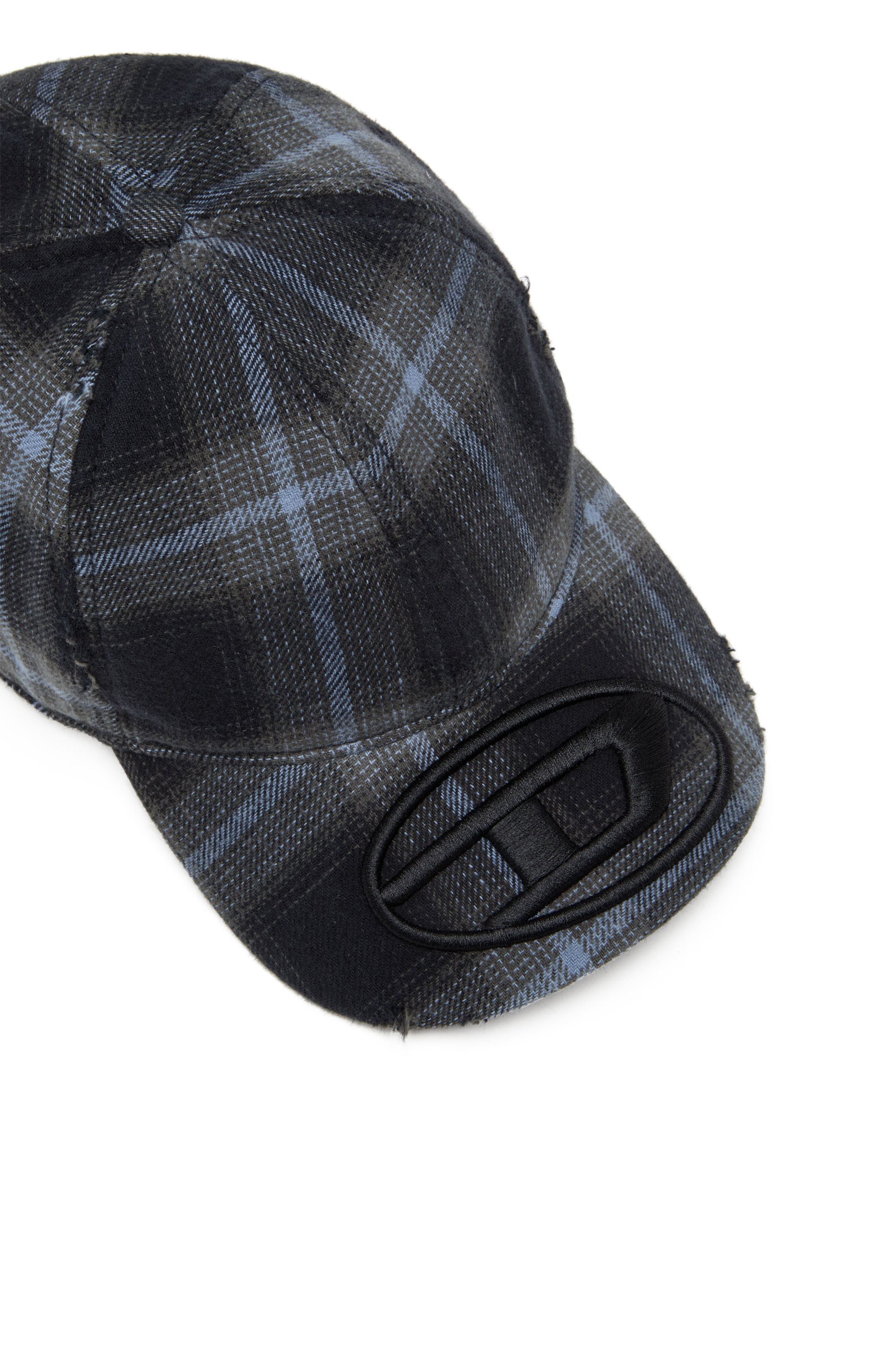 Diesel - C-HARLES, Male's Cotton check baseball cap in ブラック/ブルー - 3