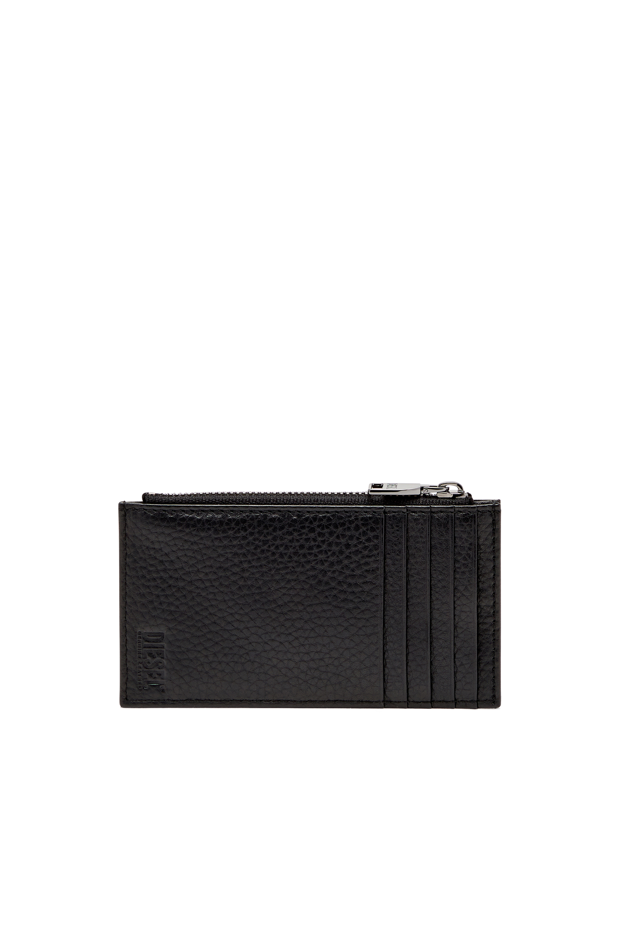 Diesel - HISSU EVO CARD HOLDER III, Male's Flat card holder in grainy leather in ブラック - 2