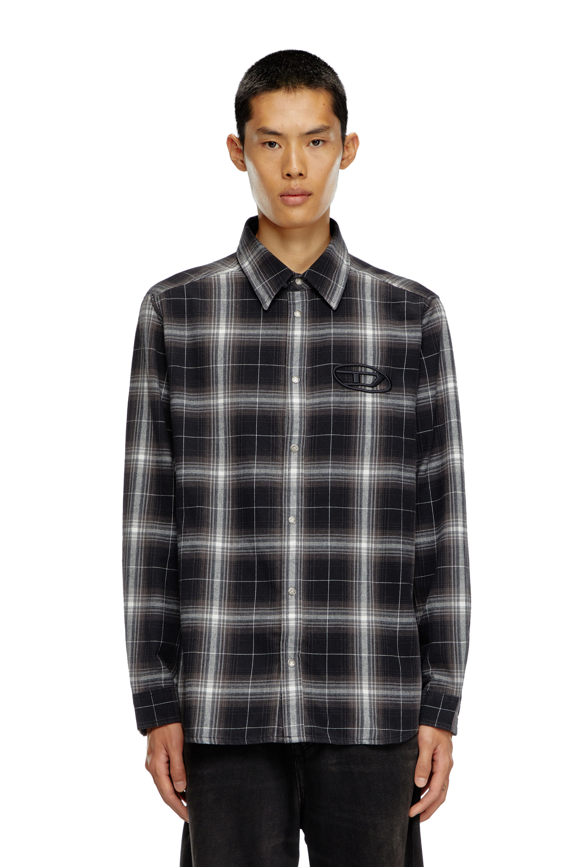 Diesel - S-SIMPLY-A, Male's Check flannel shirt in ブラック - 5