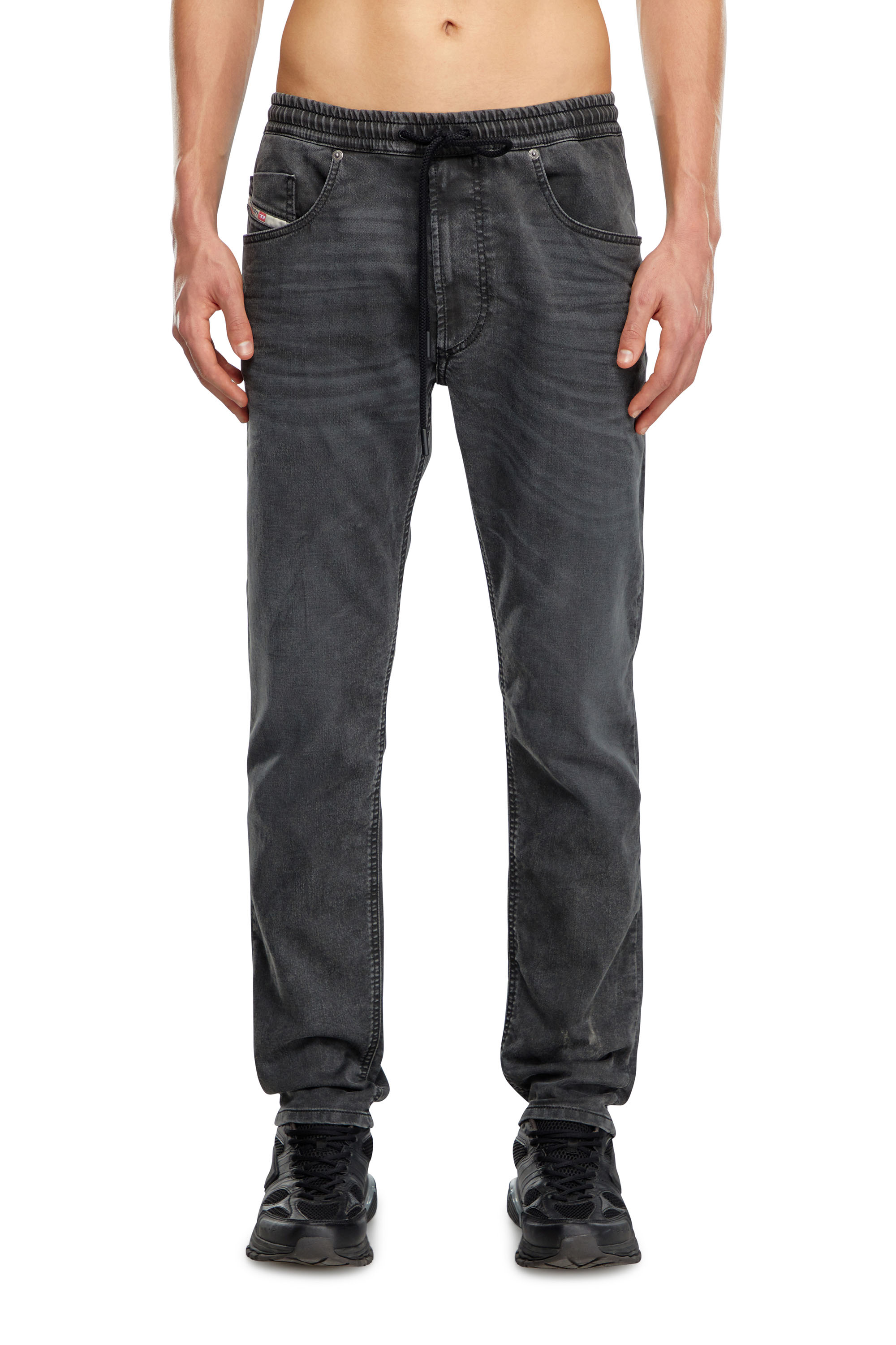 Diesel - Male's Tapered 2030 D-Krooley Joggjeans® 09J75, ブラック/ダークグレー - 1