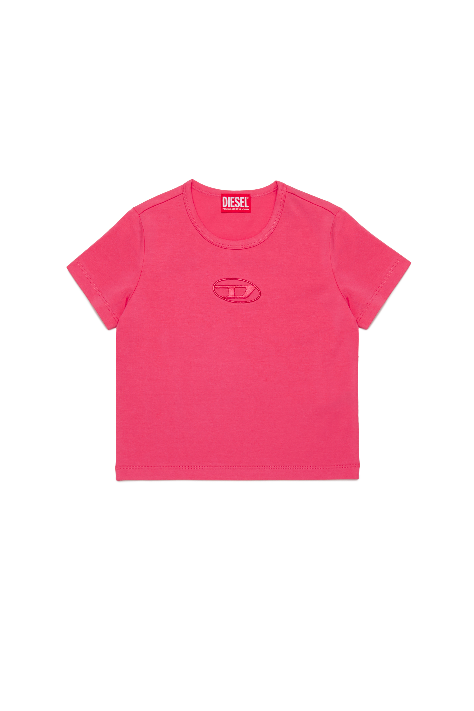 Diesel - TANGIEX, Female T-shirt with tonal Oval D embroidery in ピンク - Image 1