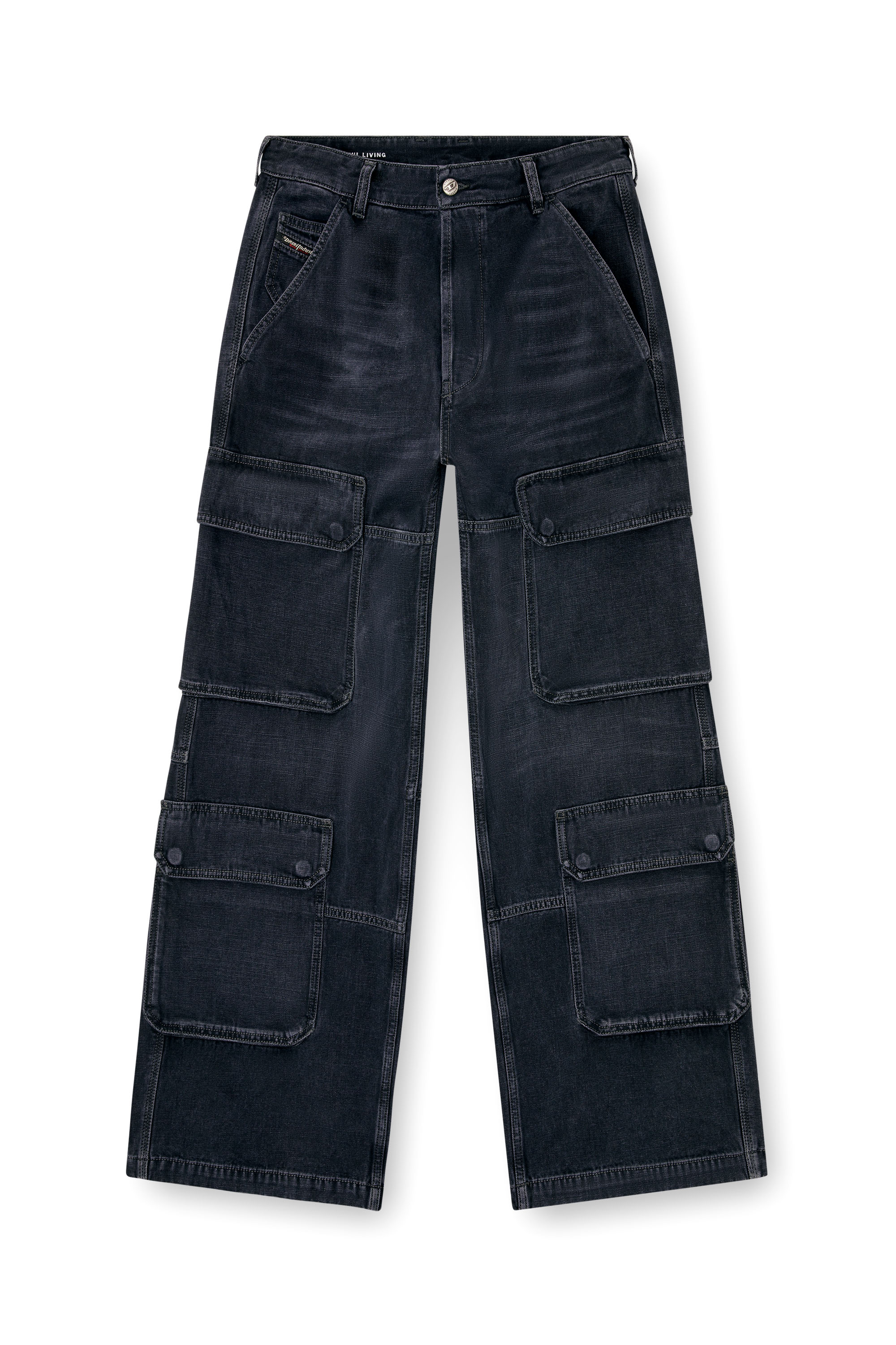 Diesel - Male's Relaxed Jeans D-Touch 007Z9, ブラック/ダークグレー - 3