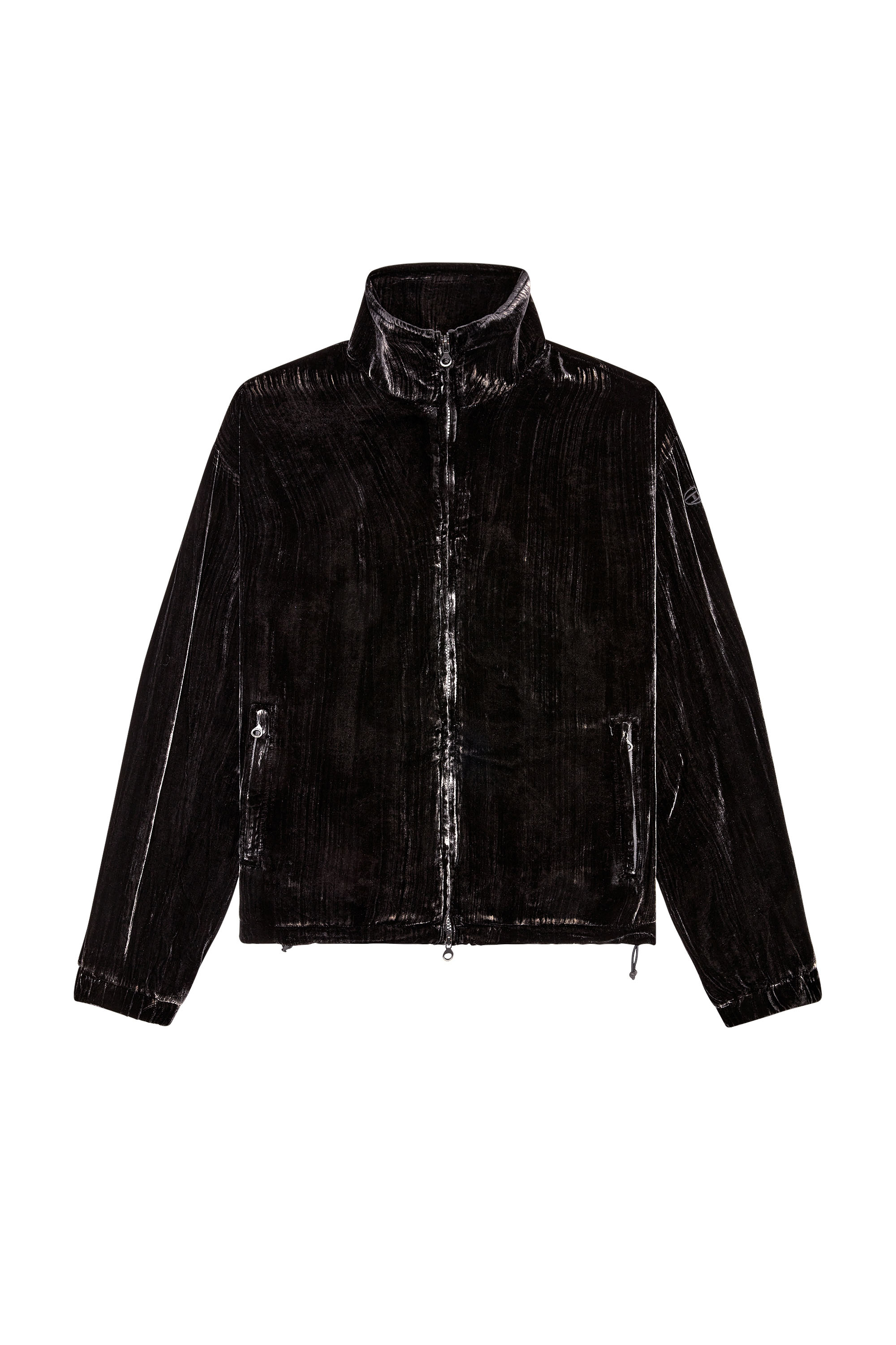 Diesel - J-SALFORD, Male Treated silk-blend velvet jacket in ブラック - Image 3