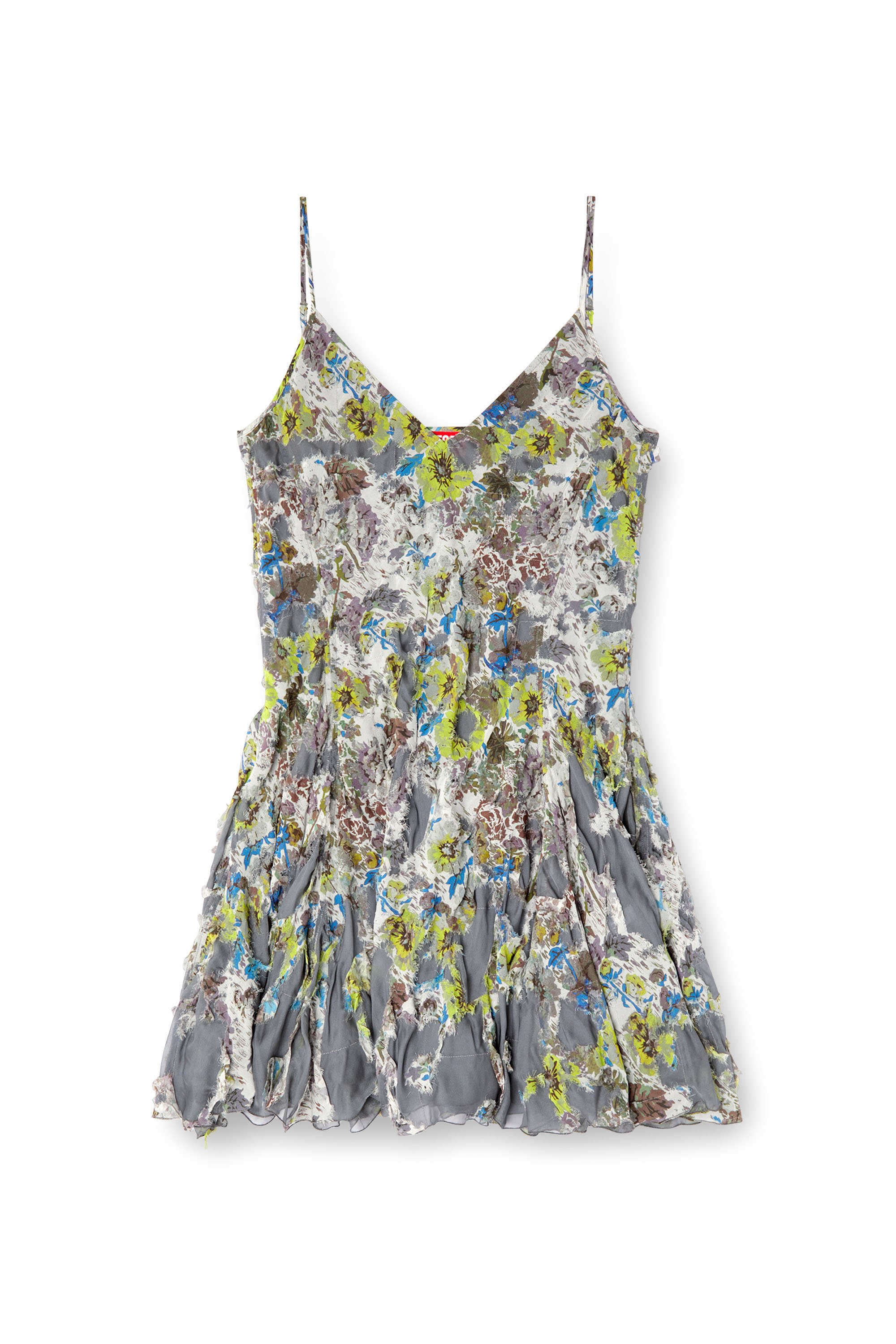 Diesel - D-JENY, Female's Burnout strappy dress in floral viscose in グレー - 6