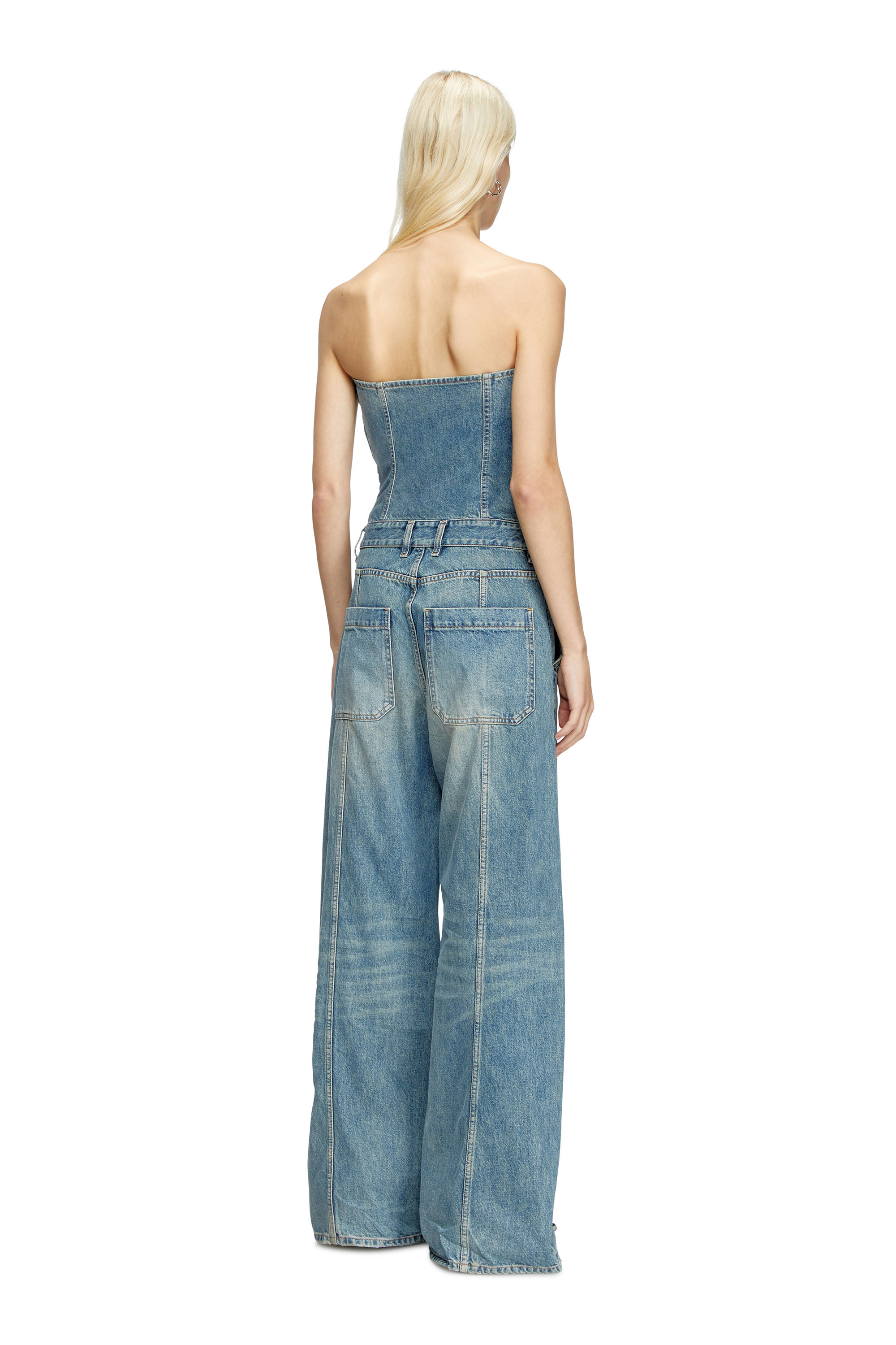 Diesel - DE-BRIDE, Female's Denim strapless jumpsuit in ライトブルー - 4