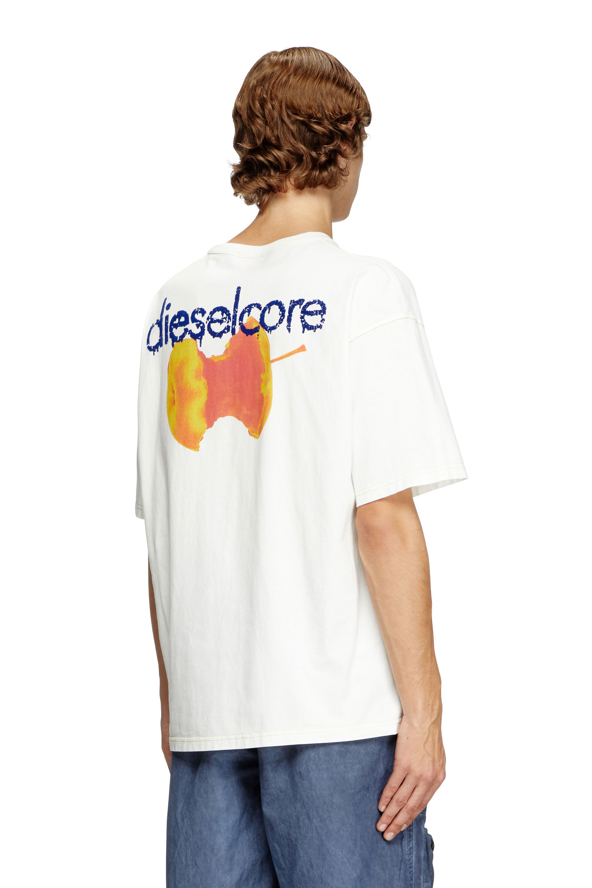 Diesel - T-BOXT-R18, Male's T-shirt with apple core print in ホワイト - 4