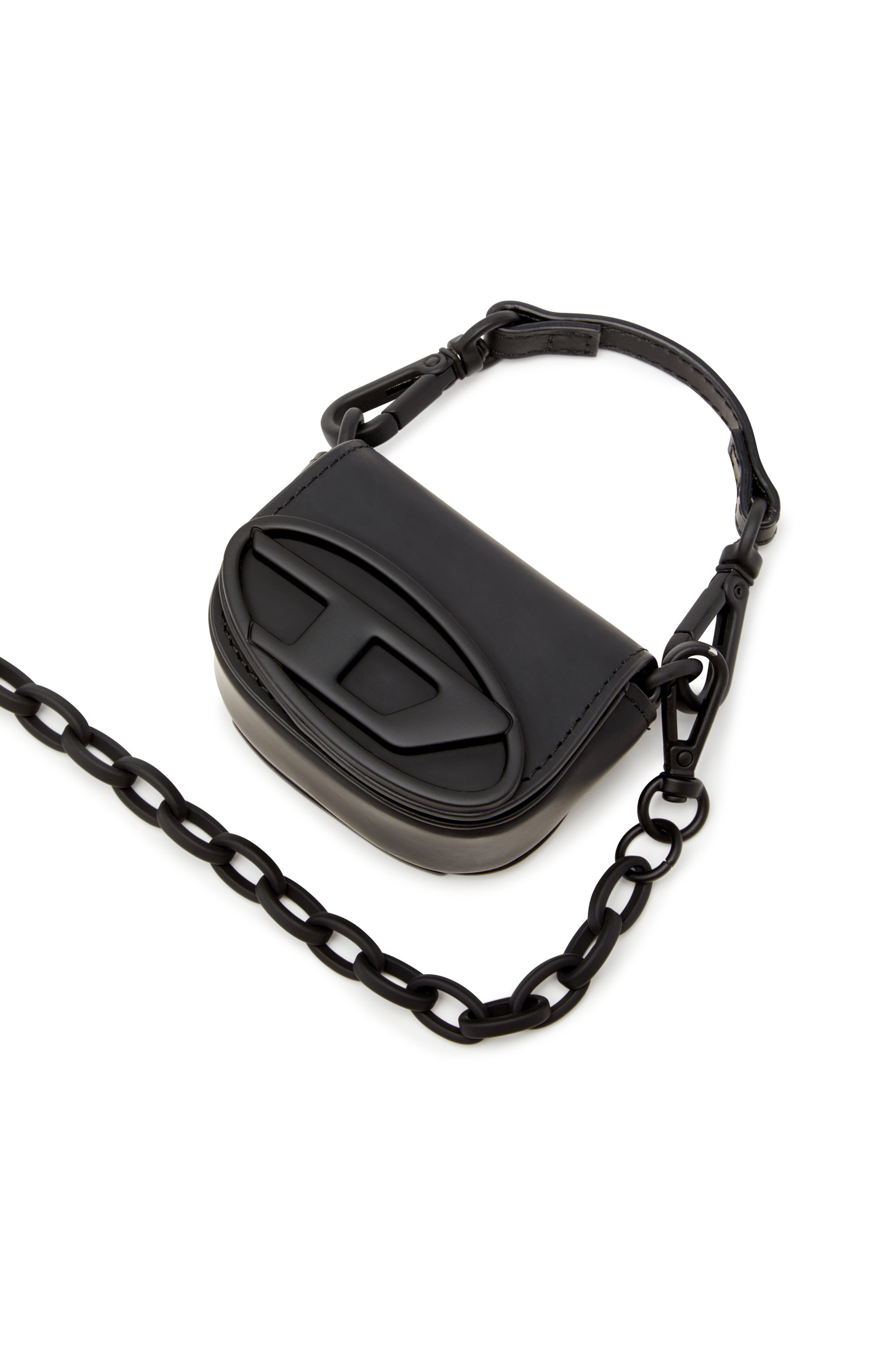 Diesel - 1DR XXS CHAIN, Female Iconic micro bag charm in matte leather in ブラック - Image 5