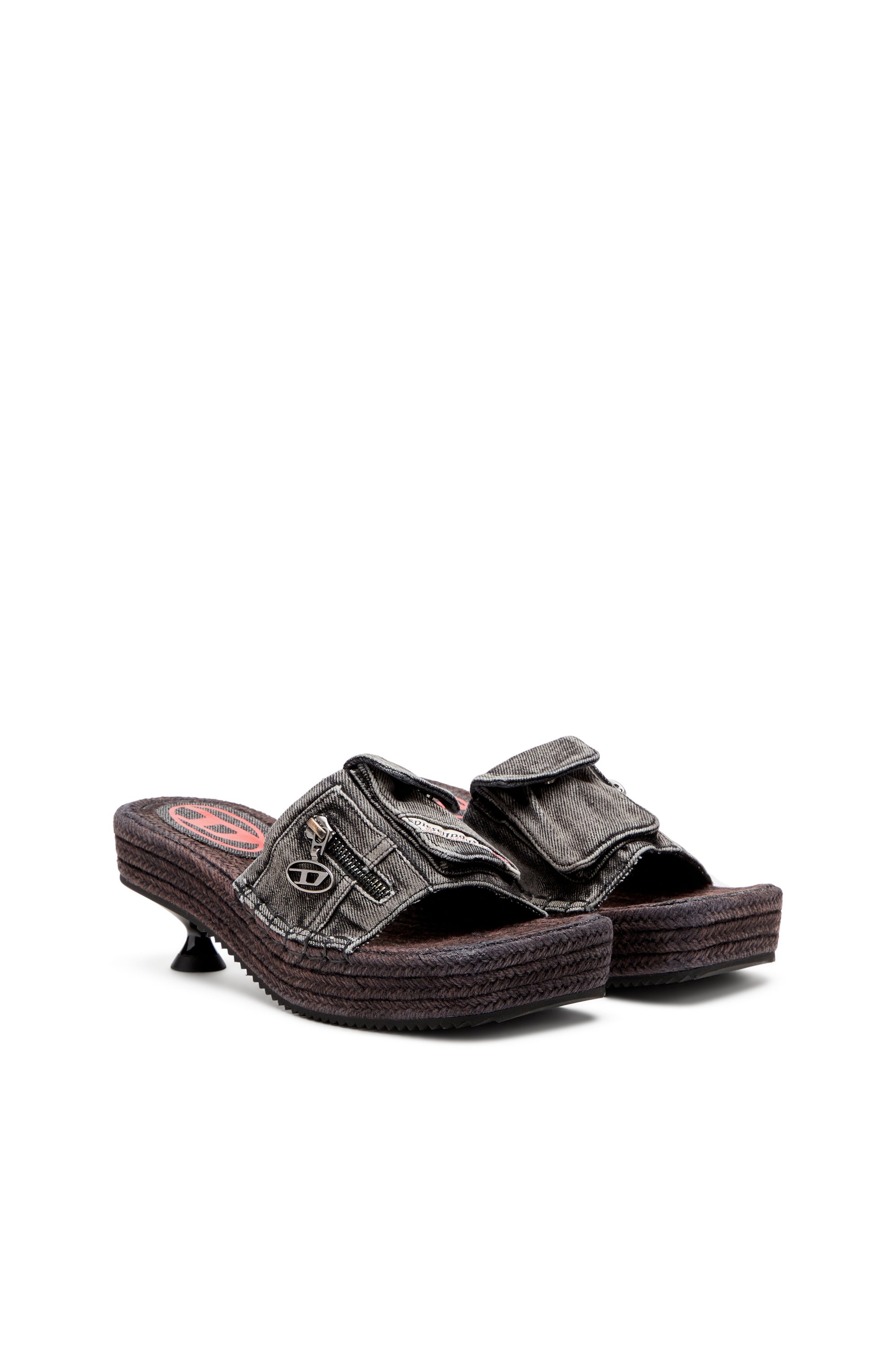 Diesel - D-IBIZA 40 PCK, Female's D-Ibiza-Heeled platform espadrilles in denim in ブラック - 2