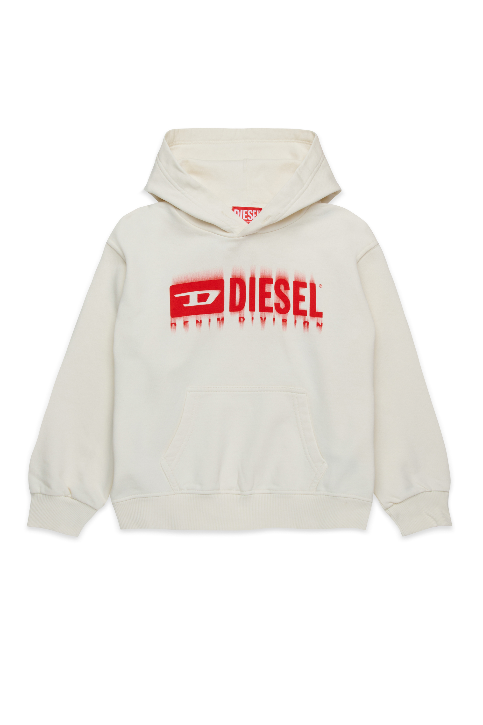 Diesel - SGINNHOODL5 OVER, Male's Hoodie with smudged logo in ホワイト - 1