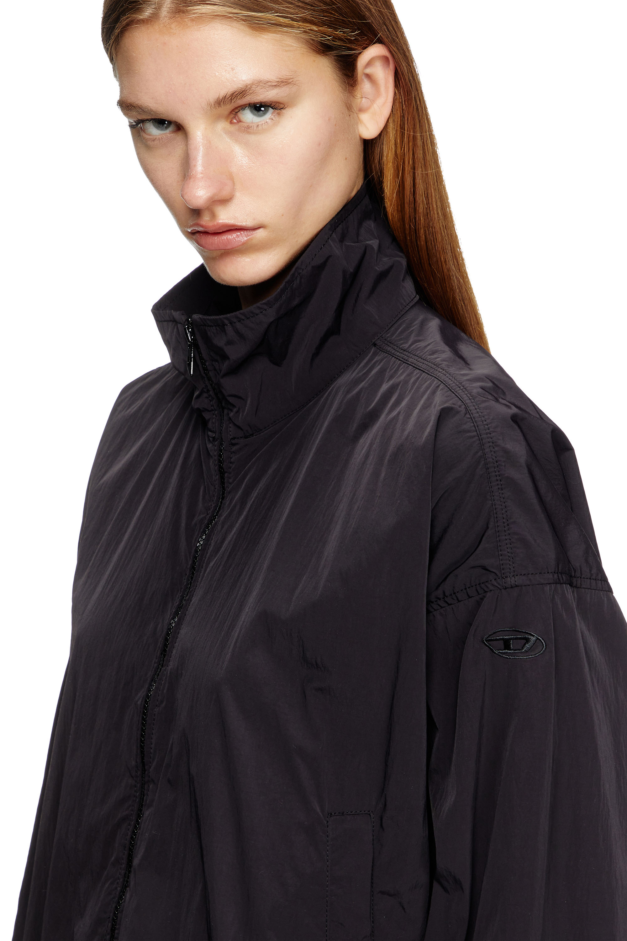 Diesel - G-LEAM, Female's Windbreaker in compact nylon in ブラック - 5