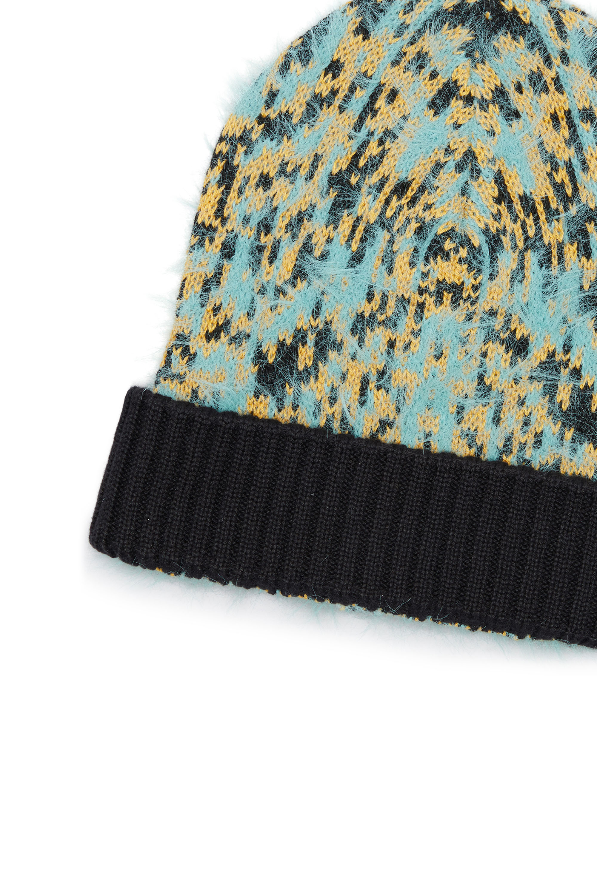 Diesel - K-PIXELS, Unisex's Beanie with fluffy pixelated pattern in ウォーターグリーン - 3