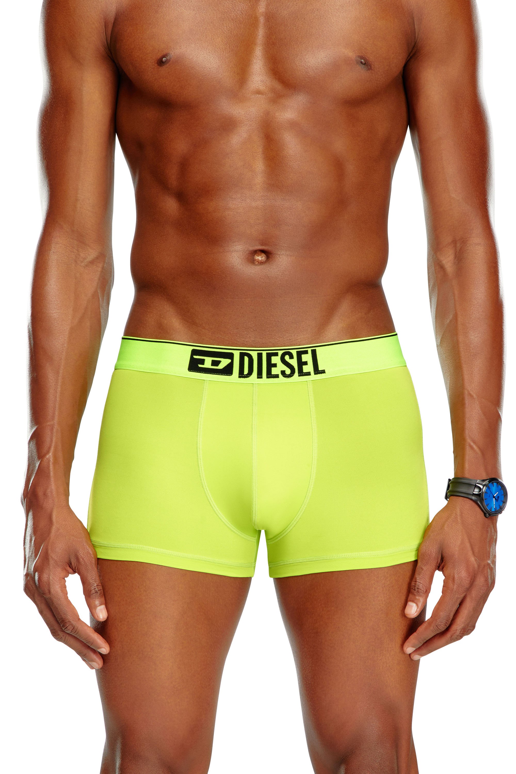 Diesel - UMBX-DAMIEN-CUT, Male's Microfibre boxer briefs with logo waist in 蛍光イエロー - 2