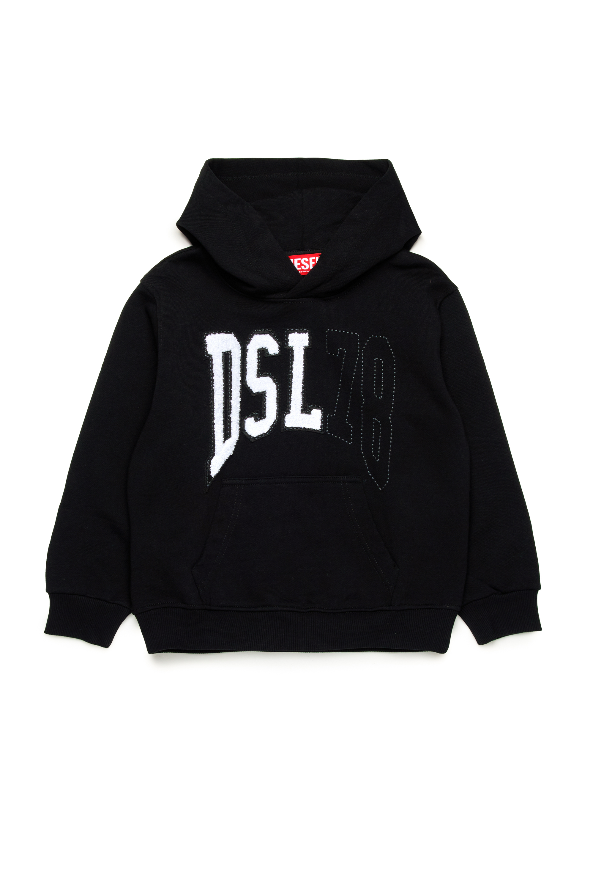 Diesel - SBOXTHOOD OVER, Male's Hoodie with collegiate DSL 78 logo in ブラック - 1