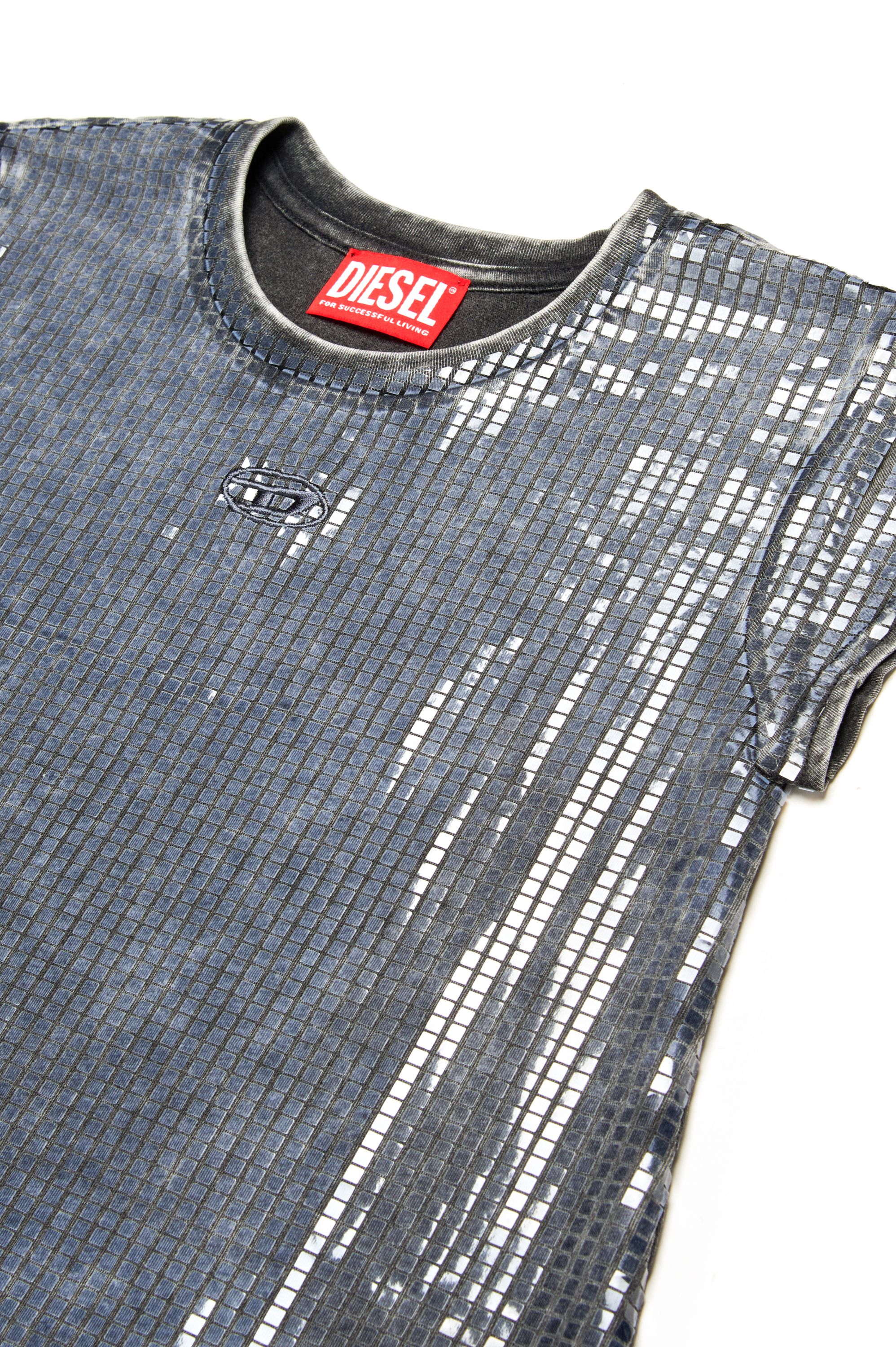 Diesel - DFEIL, Female's T-shirt dress with sequin effect in ブラック - 3