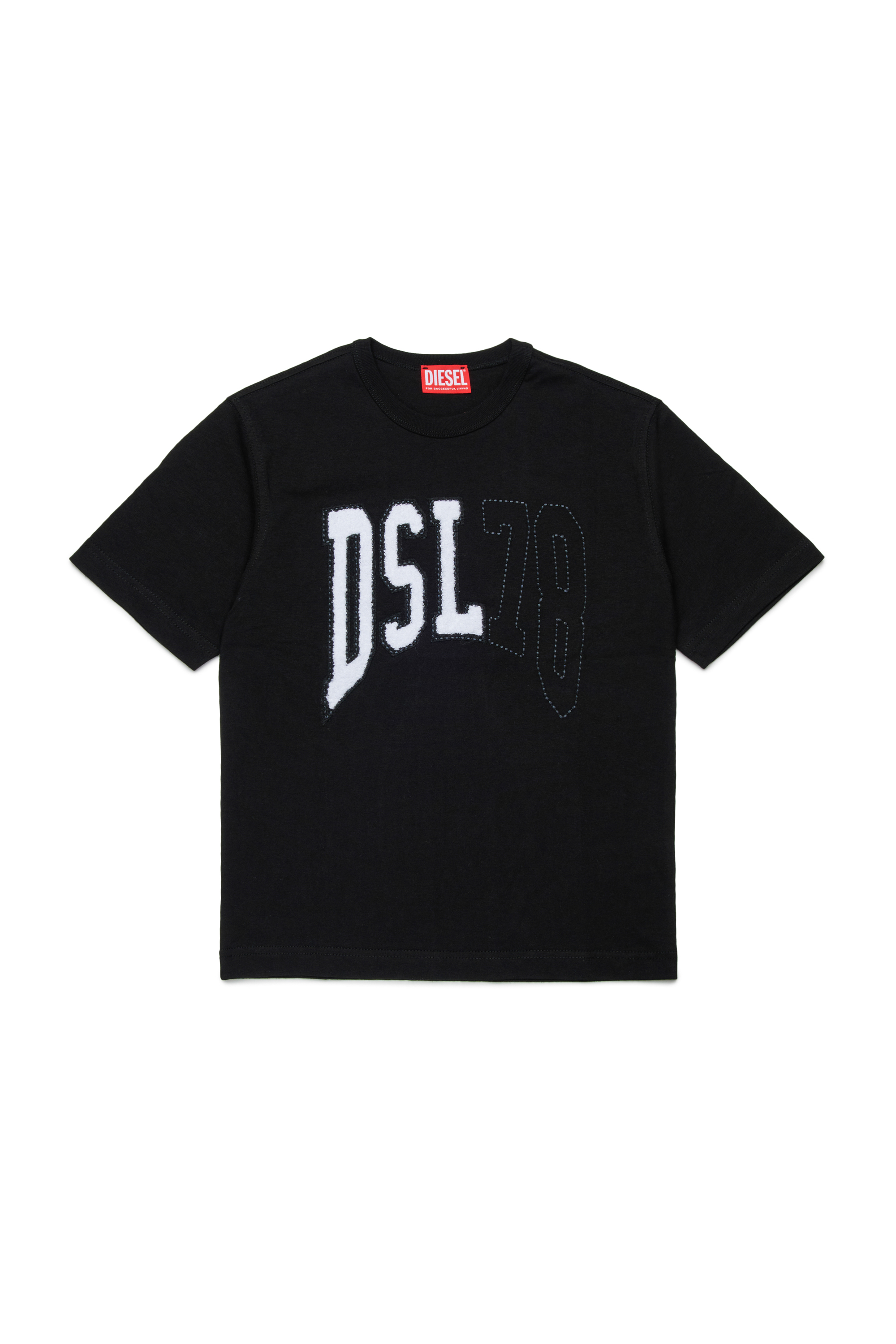 Diesel - TWASHN OVER, Male's T-shirt with collegiate DSL78 logo in ブラック - 1