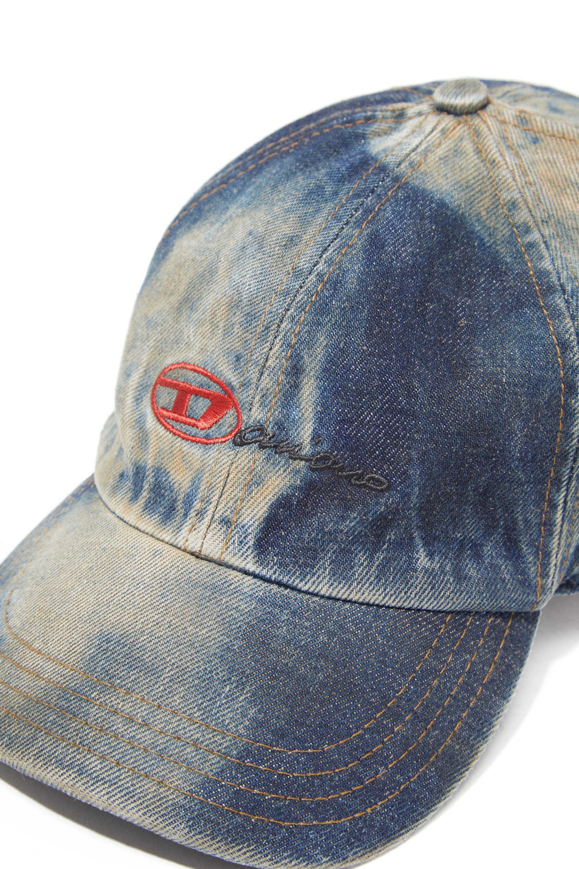 Diesel - C-CAP-DD, Unisex's Baseball cap in dirty-effect denim in ブルー - 3