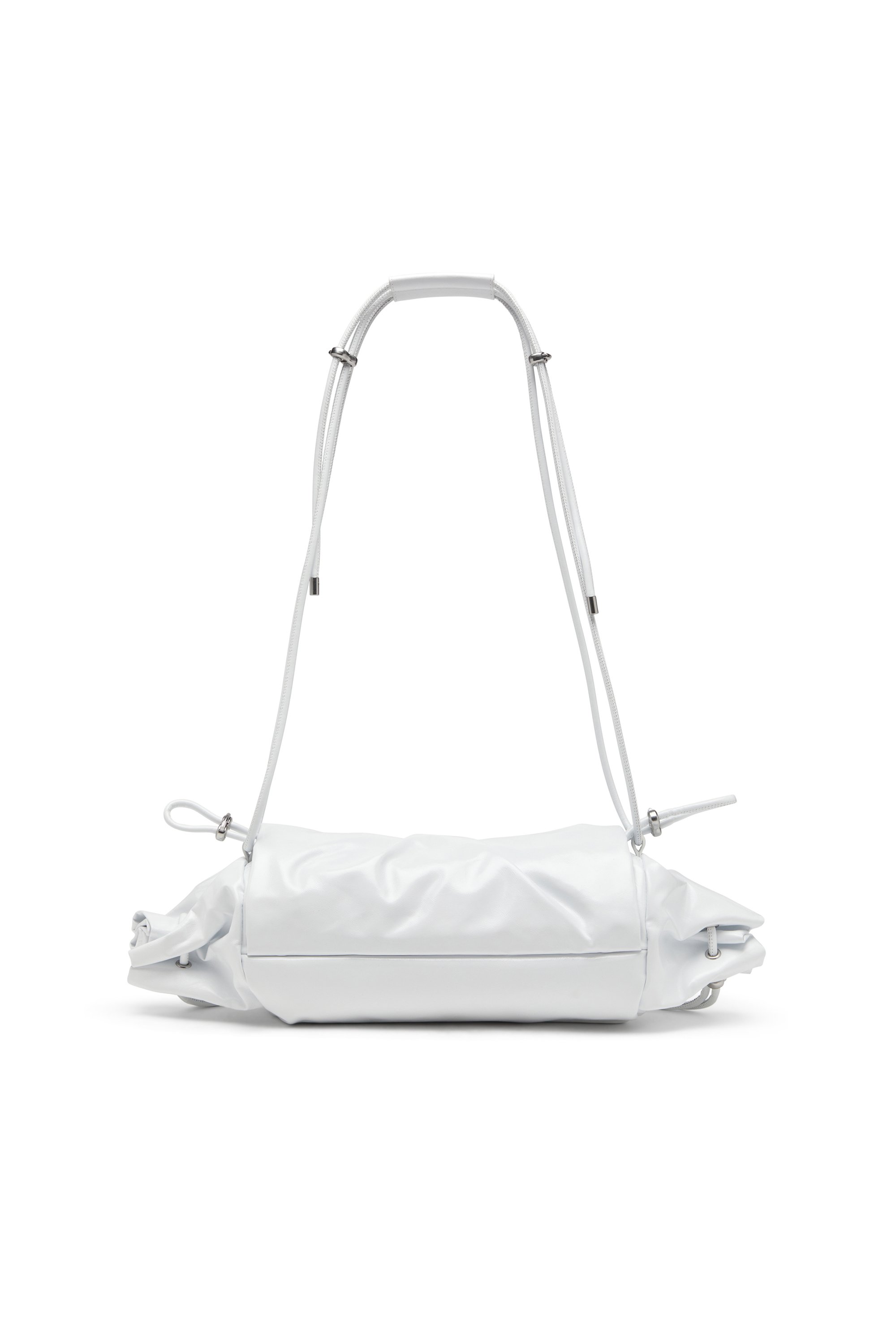 Diesel - SCRUNCH-D SHOULDER M, Female's Scrunch-D M-Shoulder bag in shiny leather in ホワイト - 2