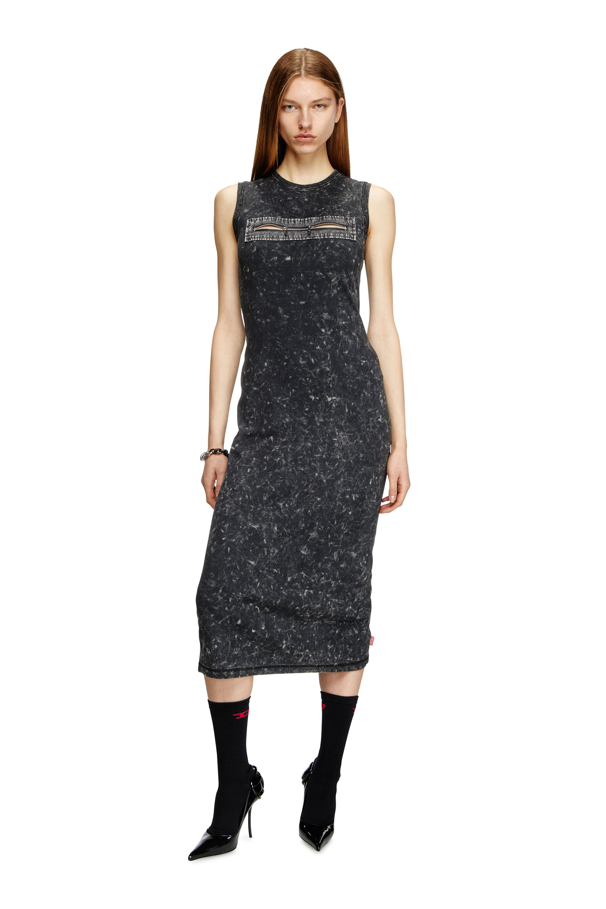 Diesel - D-PRA, Female's Sleeveless dress with zip detail in ブラック - 2