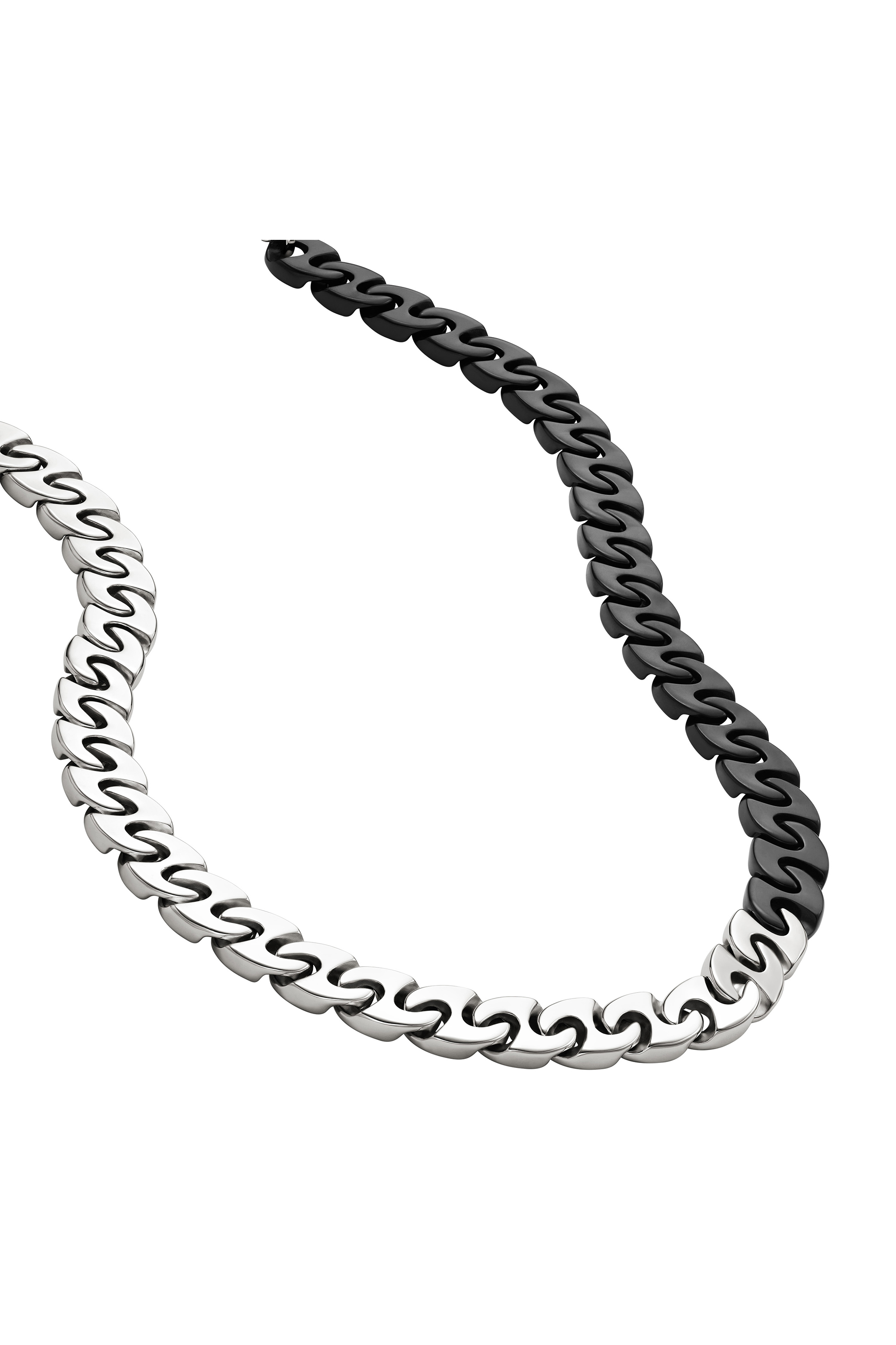 Diesel - DX1530931, Unisex's Two-Tone Stainless Steel Chain Necklace in シルバー/ブラック - 1