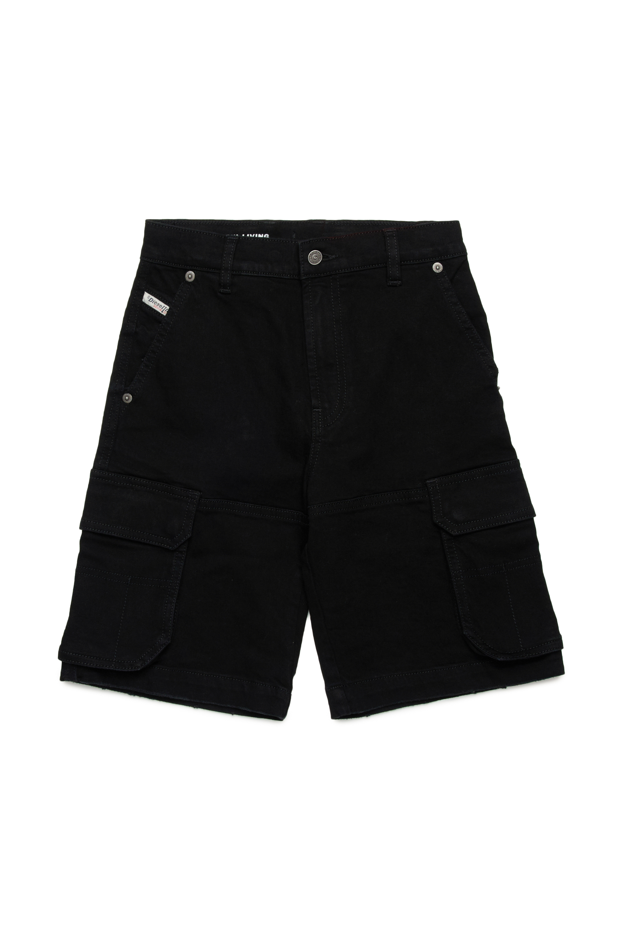 Diesel - PFISH-CARGO-SH-J, Male's Denim cargo shorts in ブラック - 1