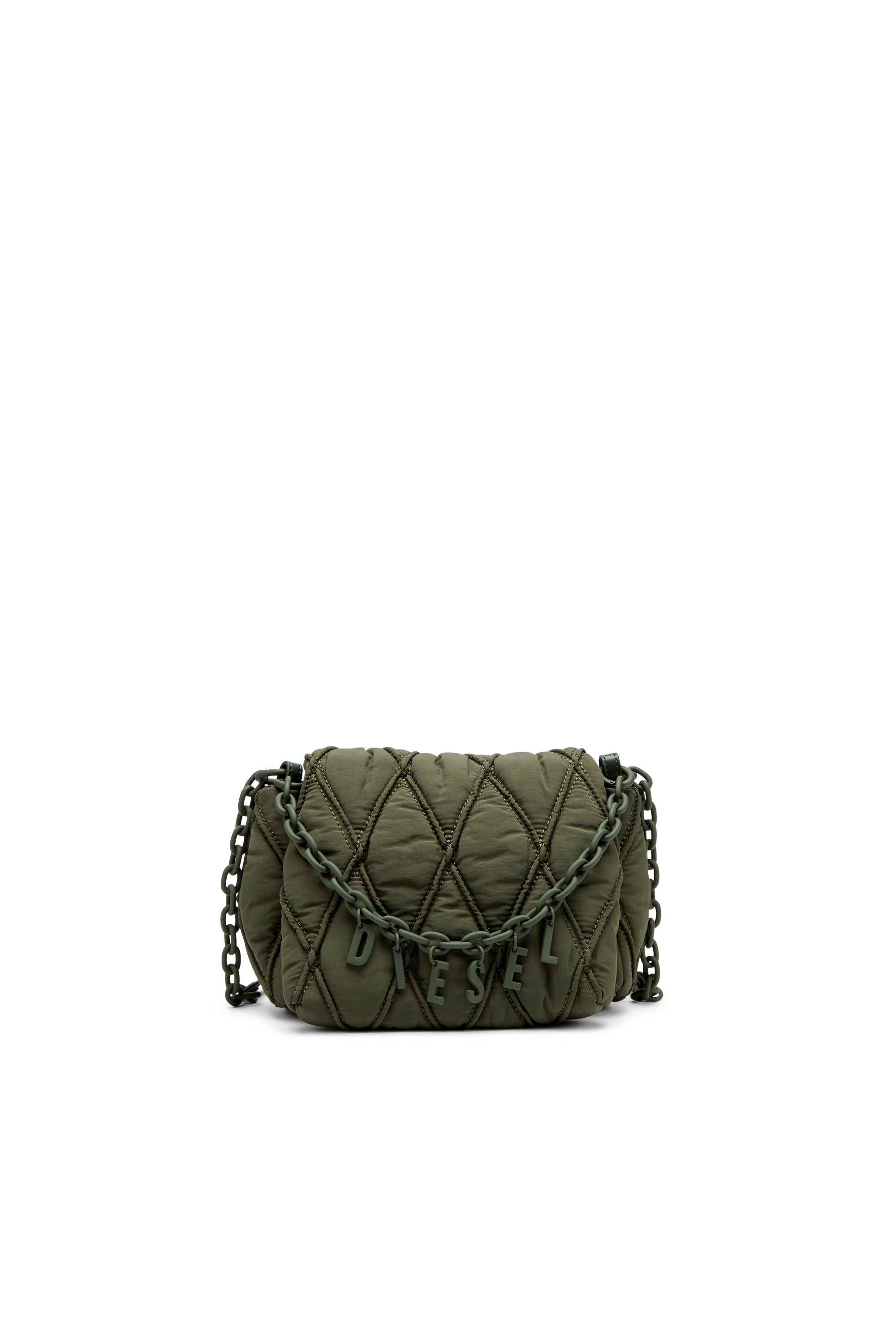 Diesel - CHARM-D SHOULDER S, Female's Charm-D S-Small shoulder bag in quilted nylon in ダークグリーン - 1