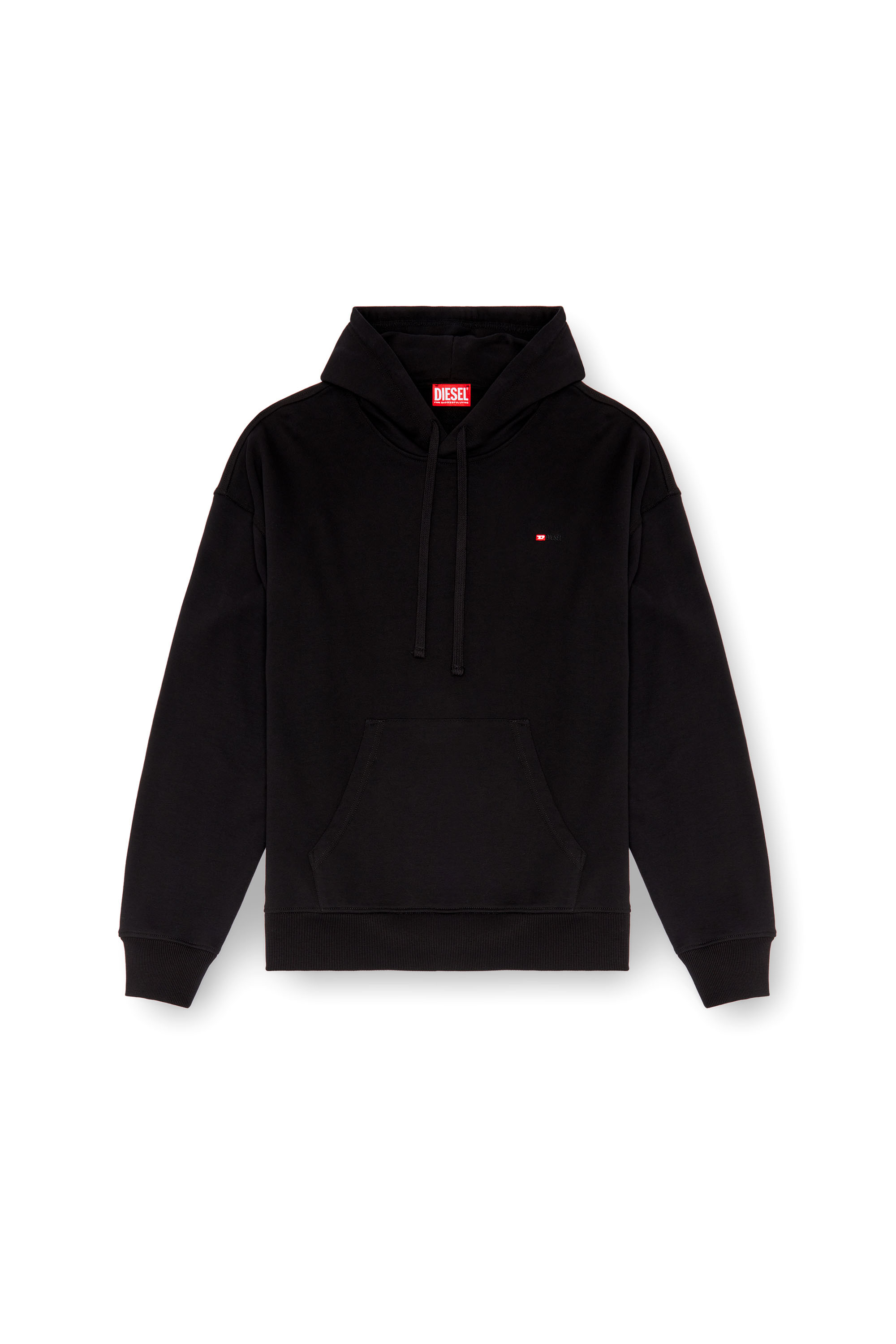 Diesel - S-ROB-HOOD-MICRODIV, Male Hoodie with micro-embroidered logo in ブラック - Image 3