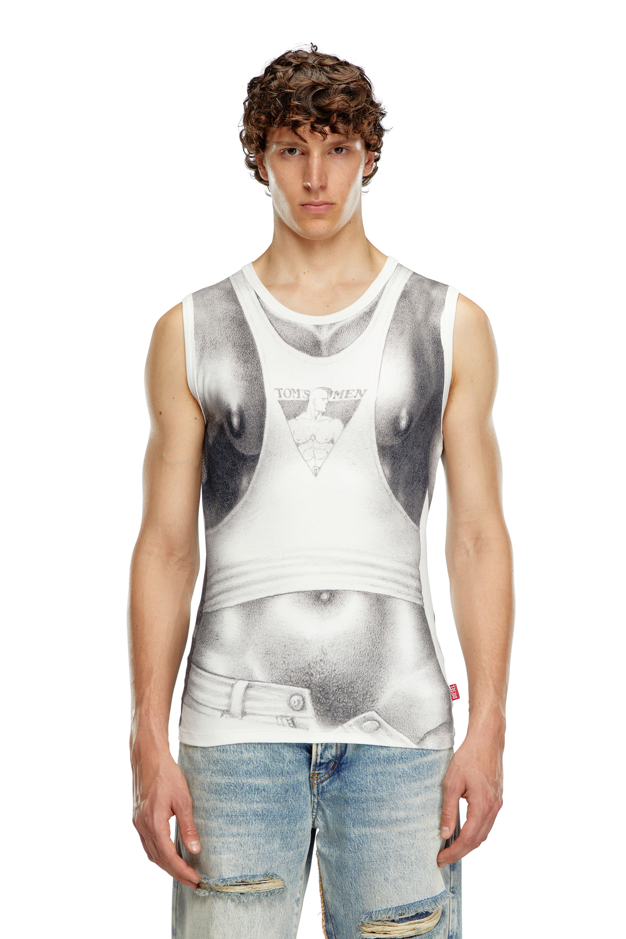 Diesel - PR-T-LIFTY-TOF, Unisex Tank top with all-over print in ホワイト - Image 4