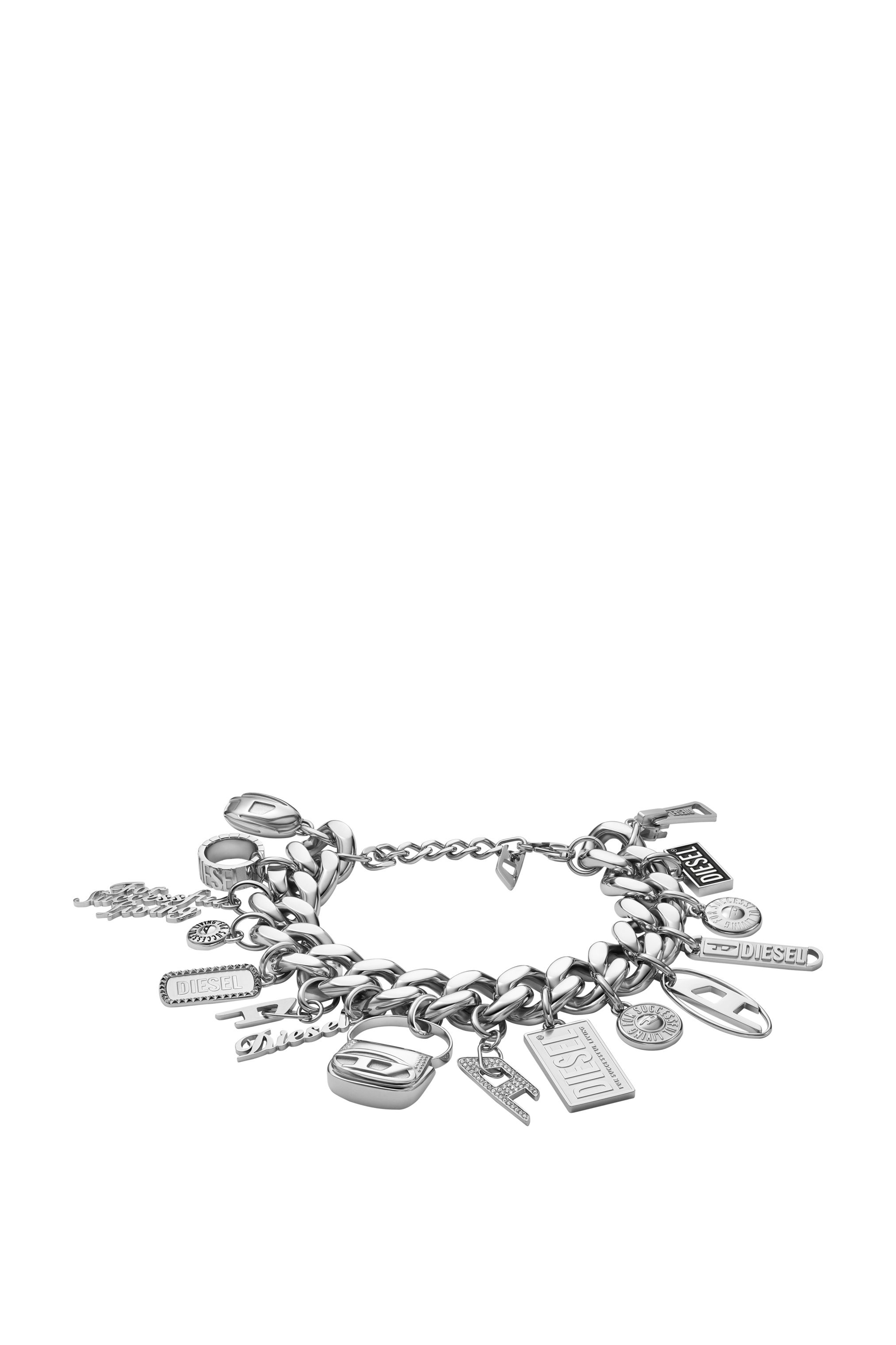DX1523 JEWEL Stainless steel charm chain bracelet｜シルバー ...