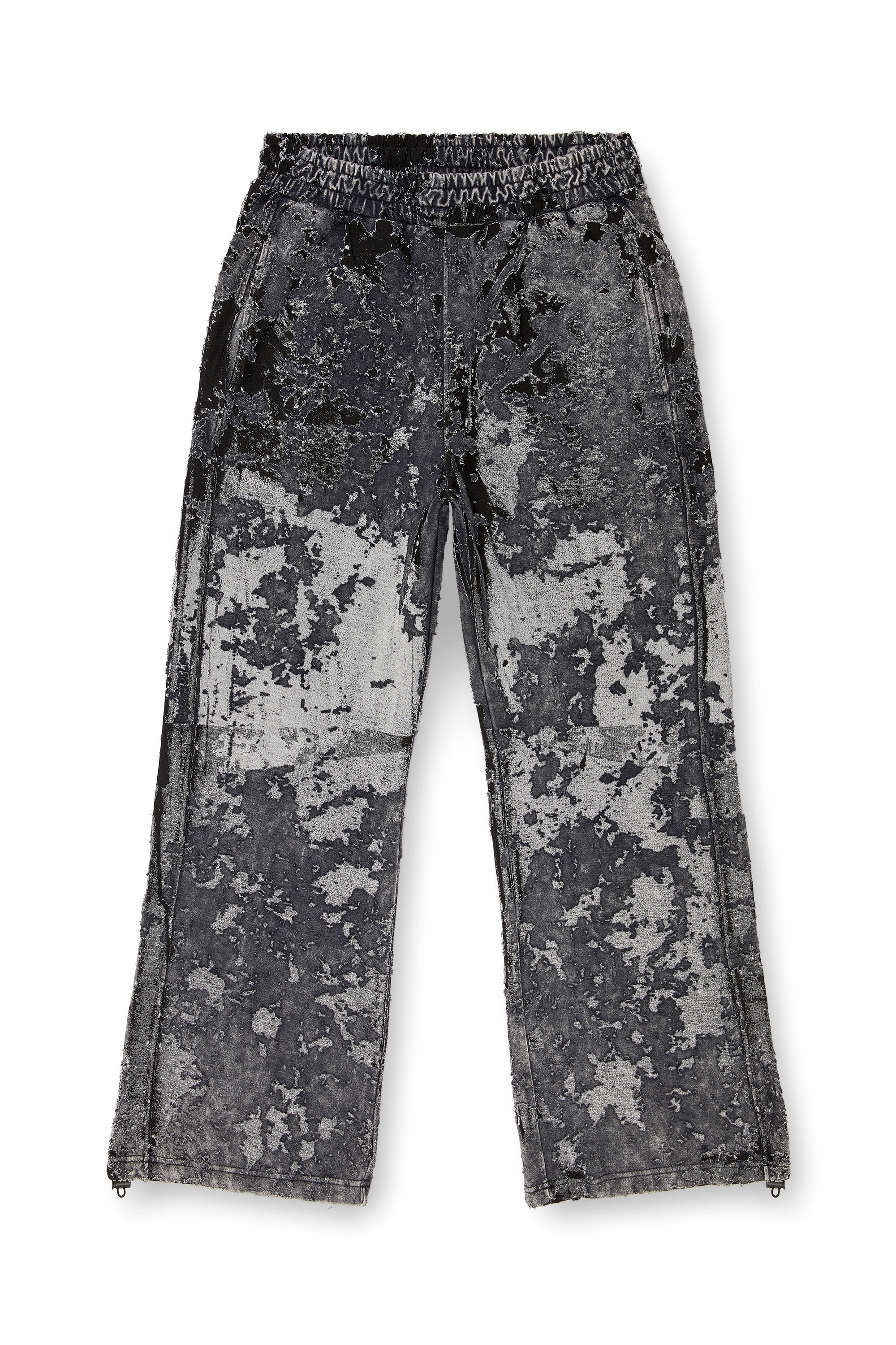 Diesel - P-MARTIS-SHOW, Male's Burnout track pants with camo effect in ブラック - 3