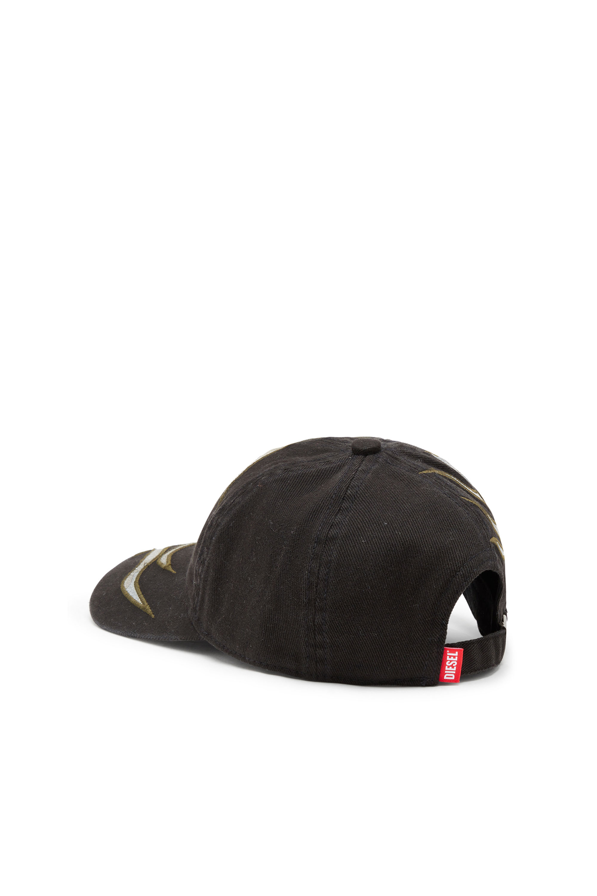 Diesel - C-FLAMA, Male's Baseball cap with camo flames in ブラック/グレー - 2