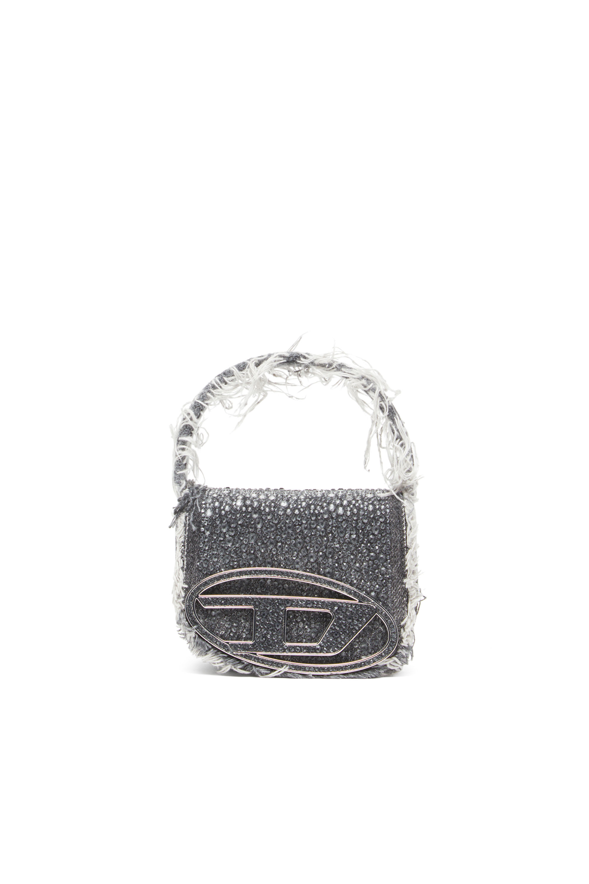Diesel - 1DR XS, Female 1DR XS-Iconic mini bag in denim and crystals in ブラック - Image 1