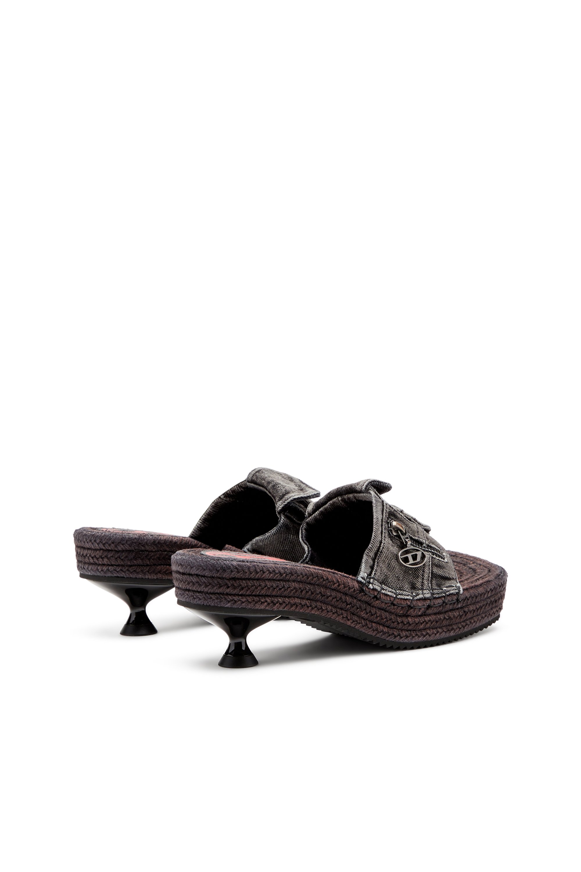 Diesel - D-IBIZA 40 PCK, Female's D-Ibiza-Heeled platform espadrilles in denim in ブラック - 3