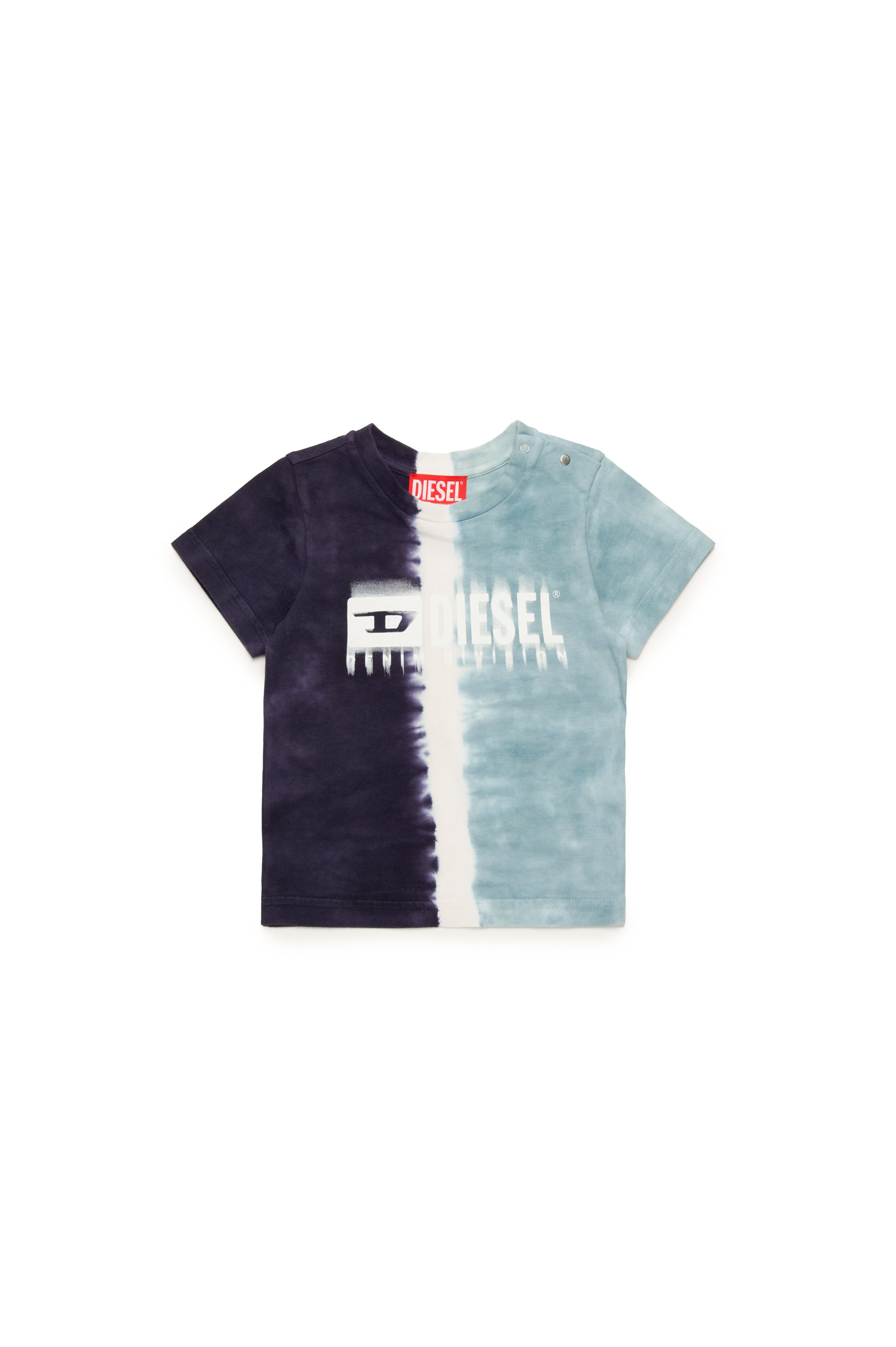 Diesel - TKITEB, Male's Dip-dye T-shirt with dégradé logo in ブルー - 1