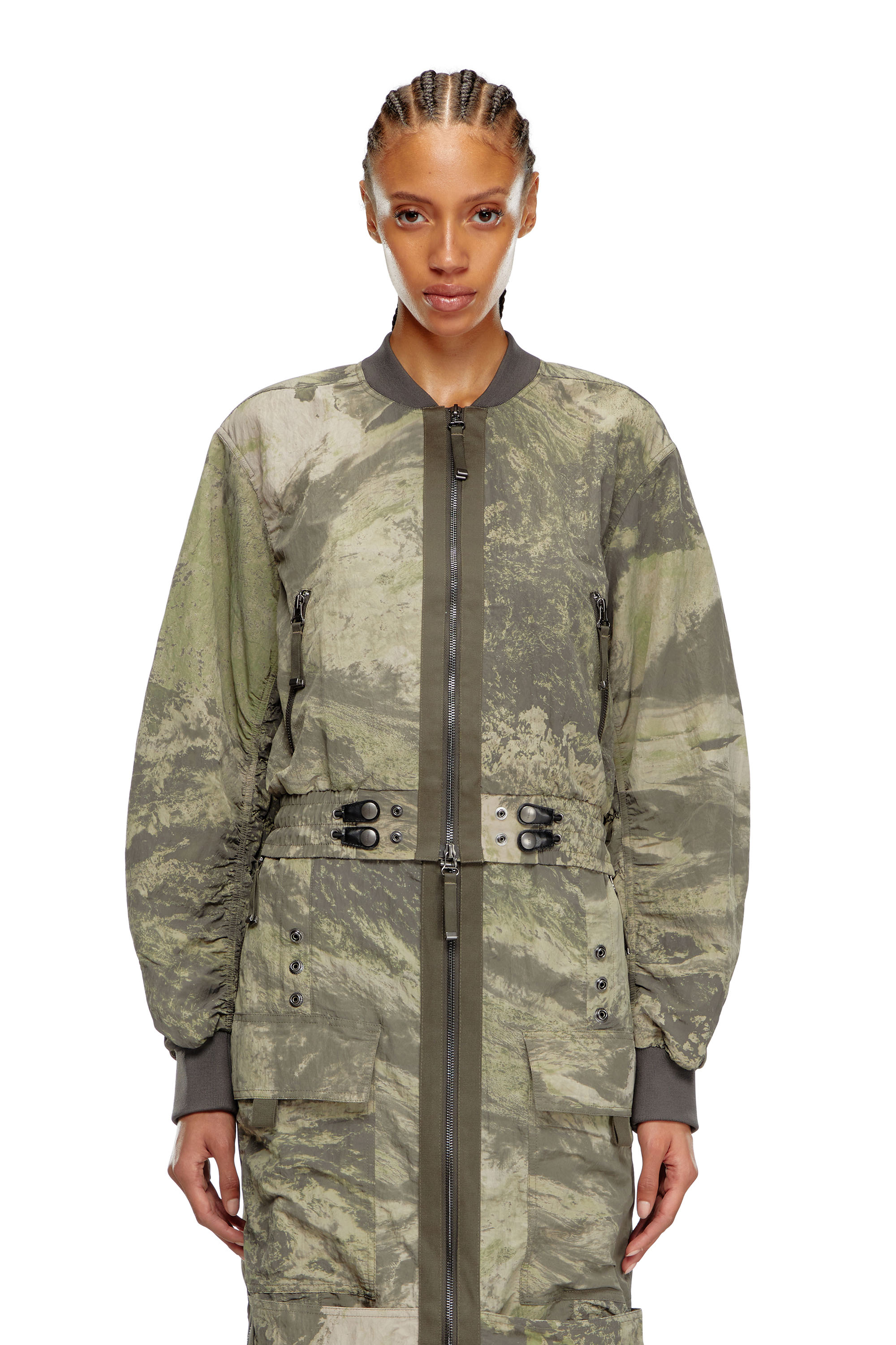 Diesel - G-NOAK-N1, Female Bomber jacket in light nylon in グリーン - Image 6