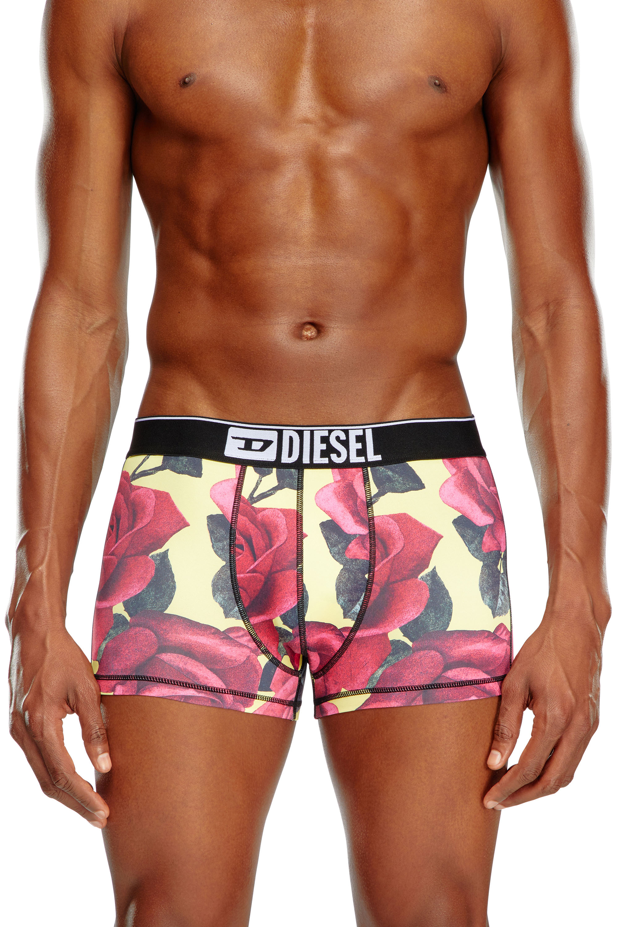 Diesel - UMBX-DAMIEN, Male's Boxer briefs with rose print in ピンク/イエロー - 1