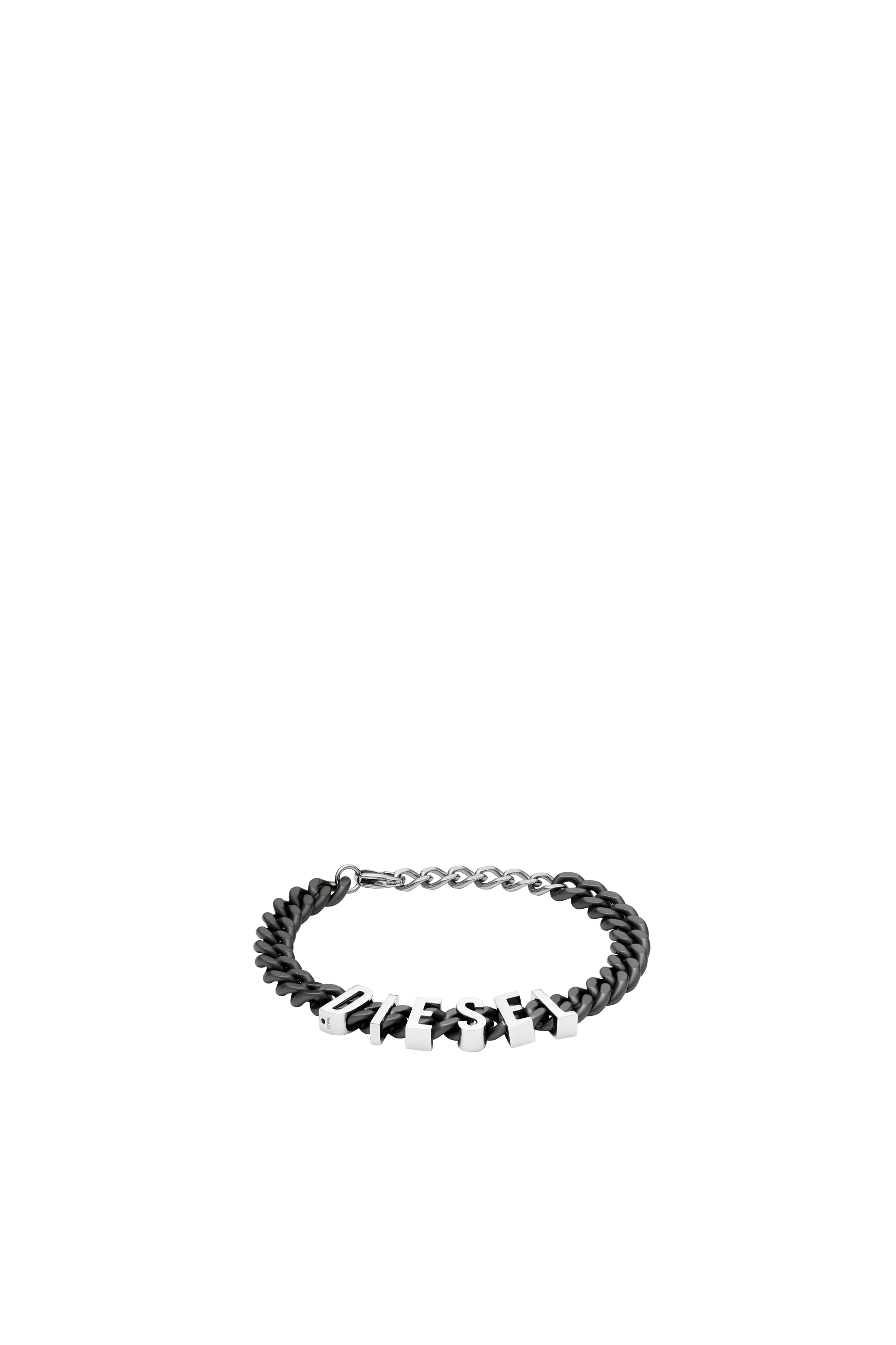 Diesel - DX1486, Male Two-Tone stainless steel chain bracelet in ブラック - Image 1