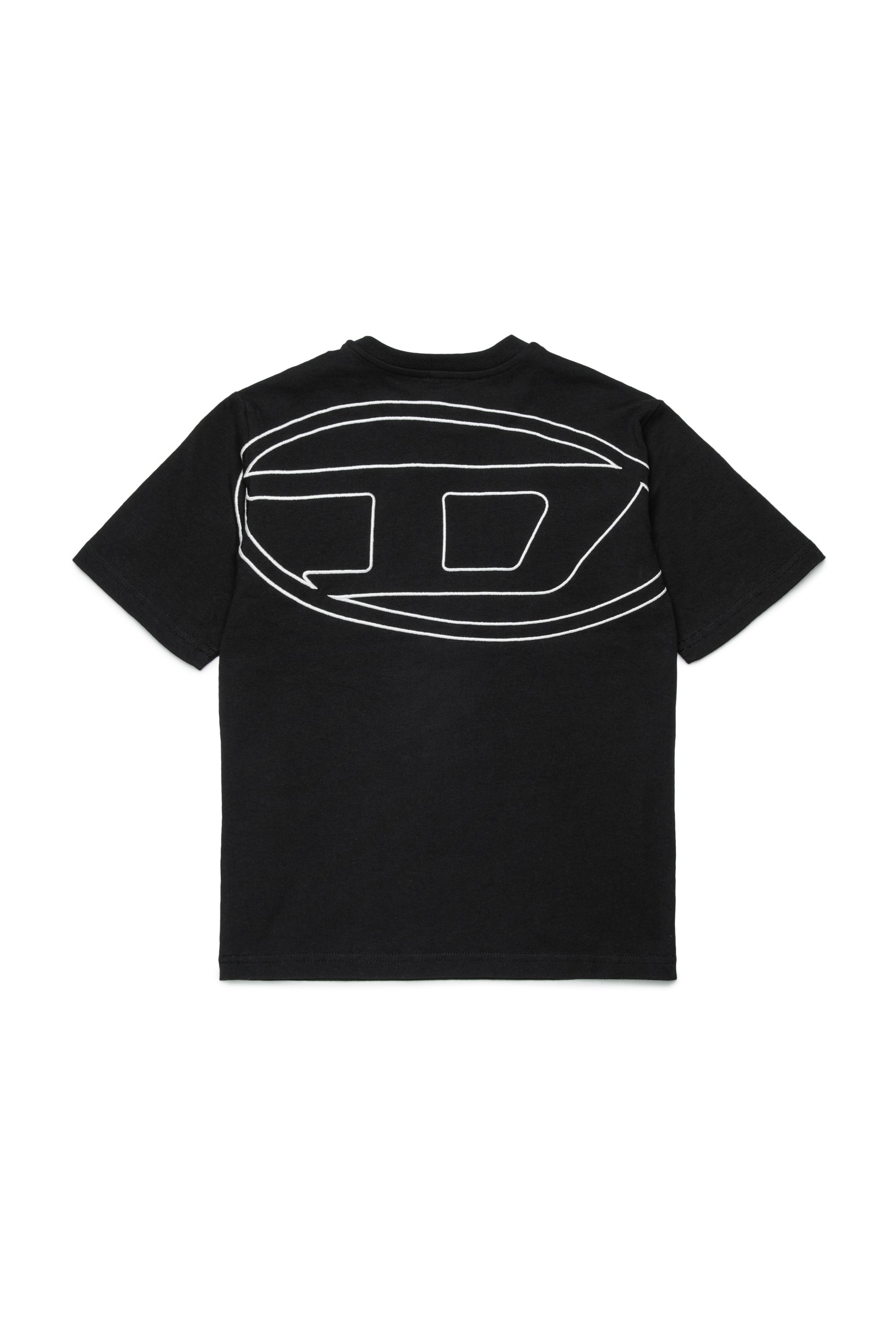 Diesel - TBOGGYMEGOVALD OVER, Male's T-shirt with mega Oval D embroidery in ブラック - 2