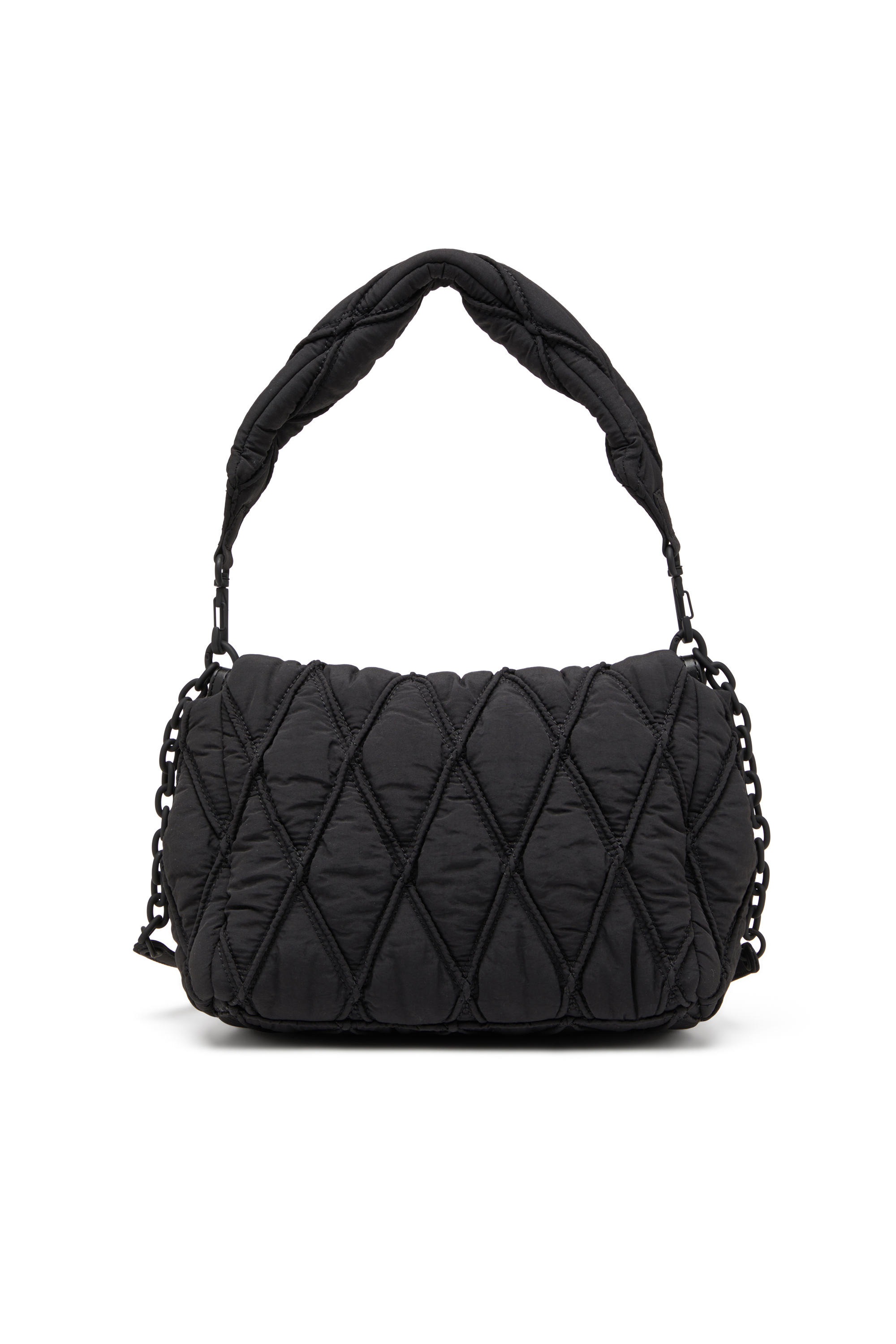 Diesel - CHARM-D SHOULDER M, Female's Charm-D M-Shoulder bag in quilted nylon in ブラック - 3